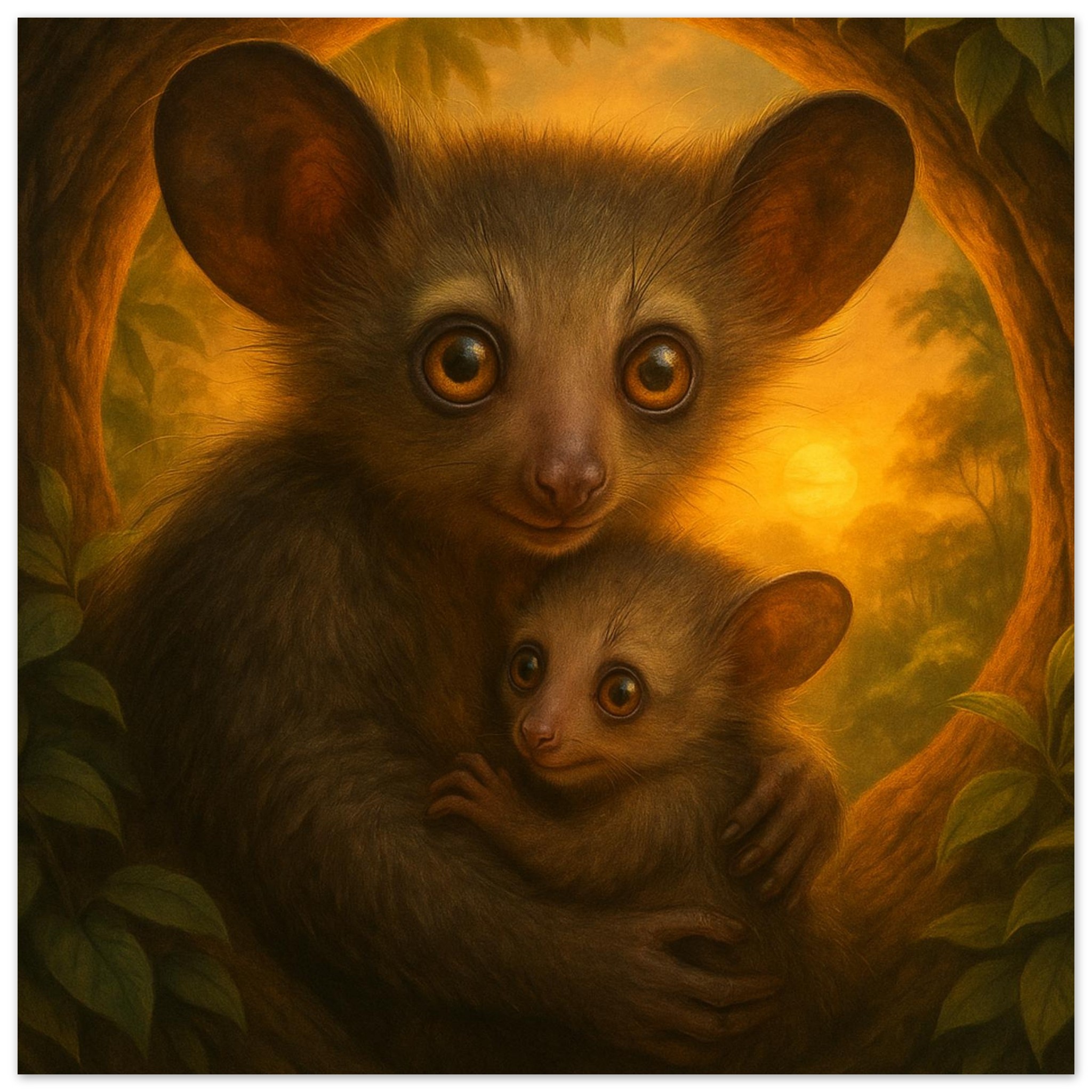 classic semi glossy paper poster aye aye mother and baby 9be719b3-fab2-4cfd-8d59-5a563aca76a5