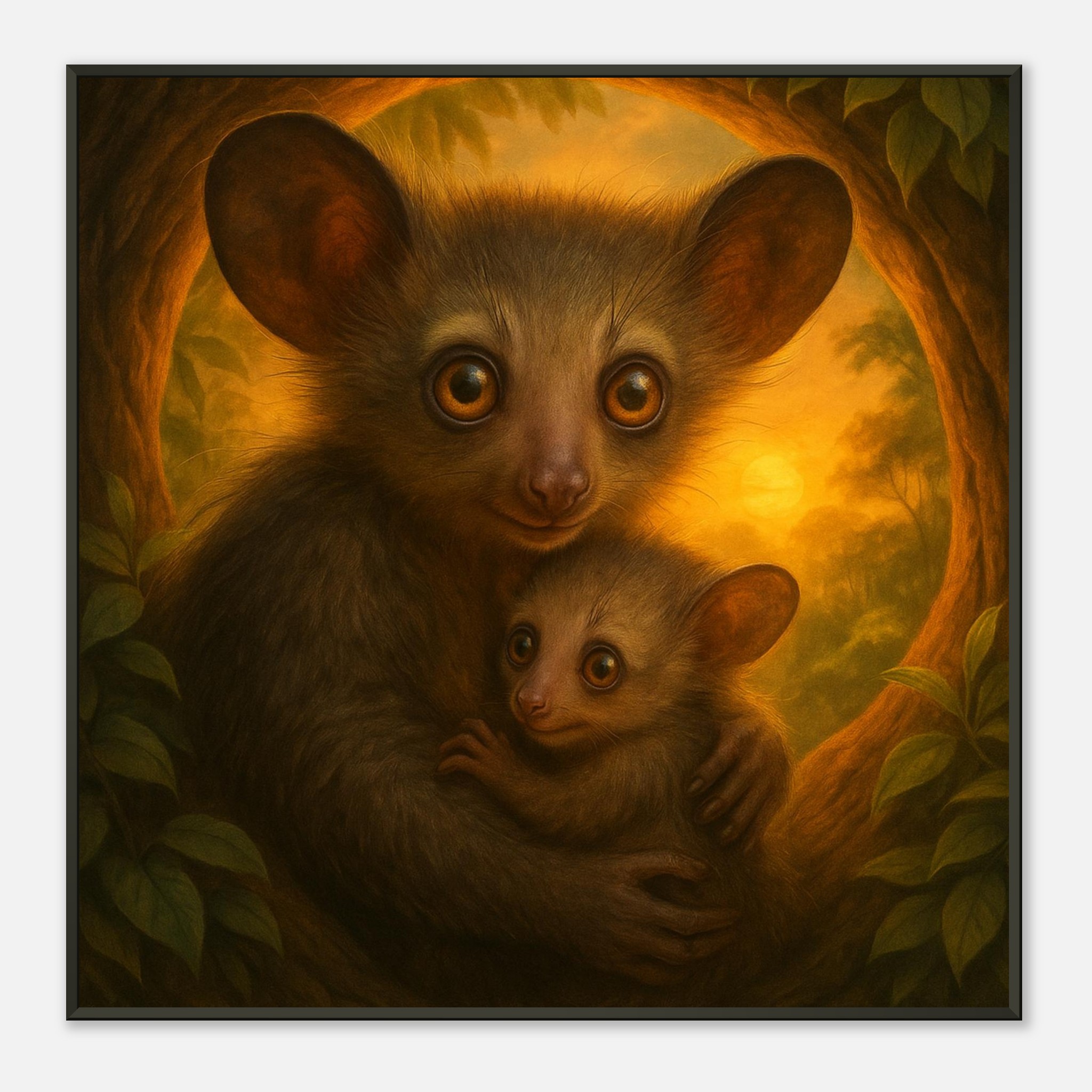 classic semi glossy paper metal framed poster aye aye mother and baby 9bedde5e-5e5e-43ff-8f55-ab93243e115d