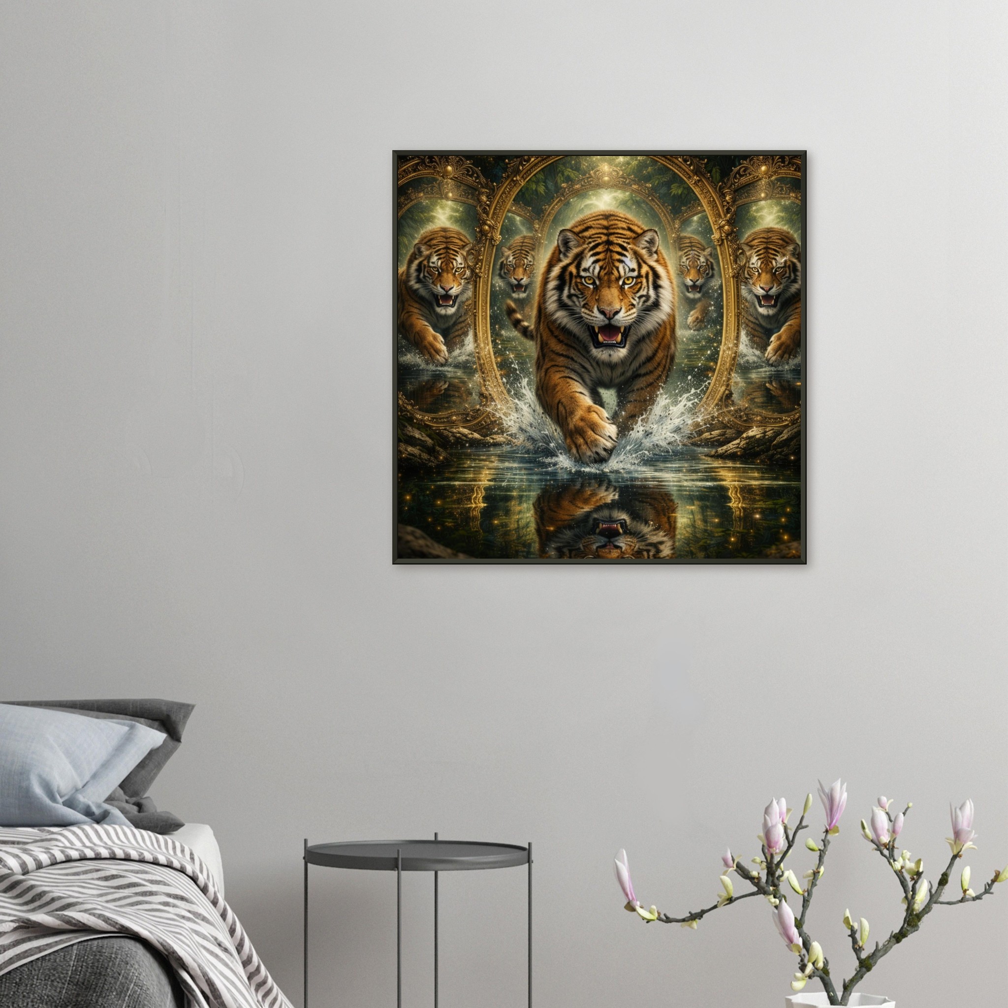 classic semi glossy paper metal framed poster, tiger reflection 9c50d070-8916-476e-9f40-97d1db0d68ed