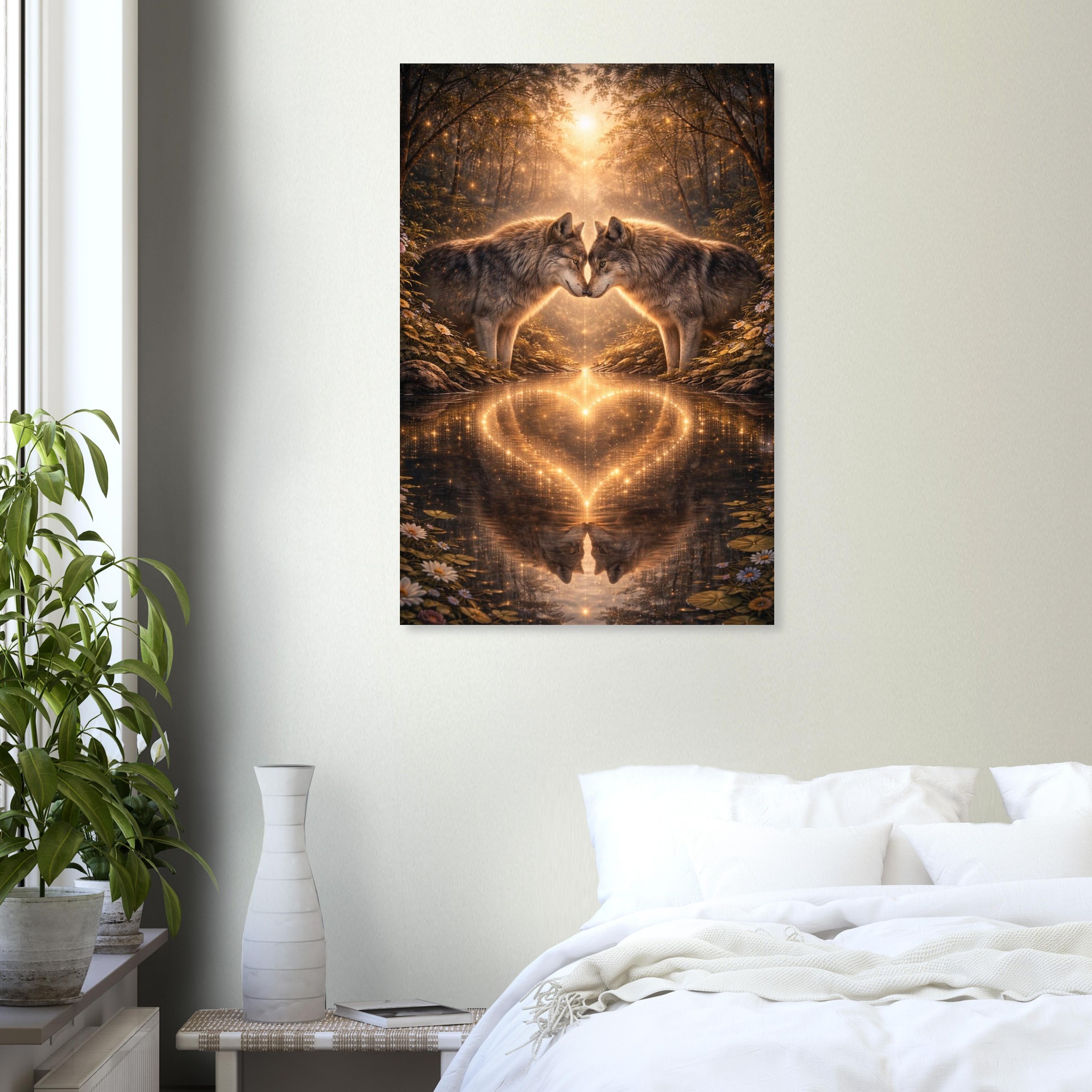 classic semi glossy paper poster, wolf couple 9c5ec1cc-6173-4e97-adcd-f8397746dba6