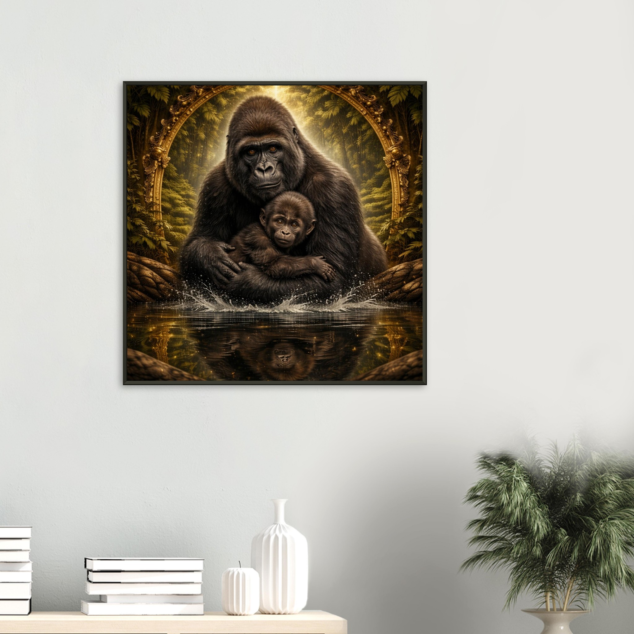 classic semi glossy paper metal framed poster gorilla and baby 9dc8e468-e43d-4b9e-a6d4-4a57ad80875b