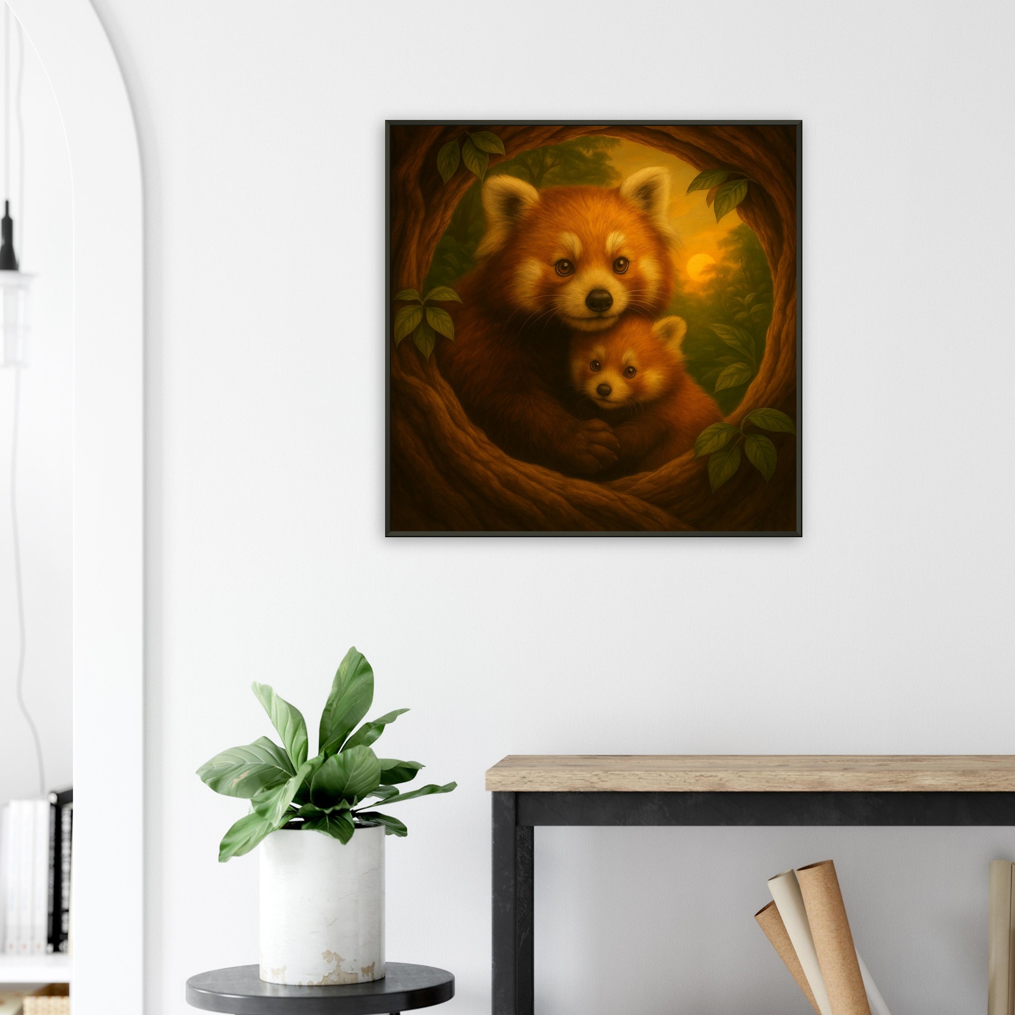 classic semi glossy paper metal framed poster red panda mum and baby 9deeab4f-dcd4-4919-863b-1ab7d7ee83bd