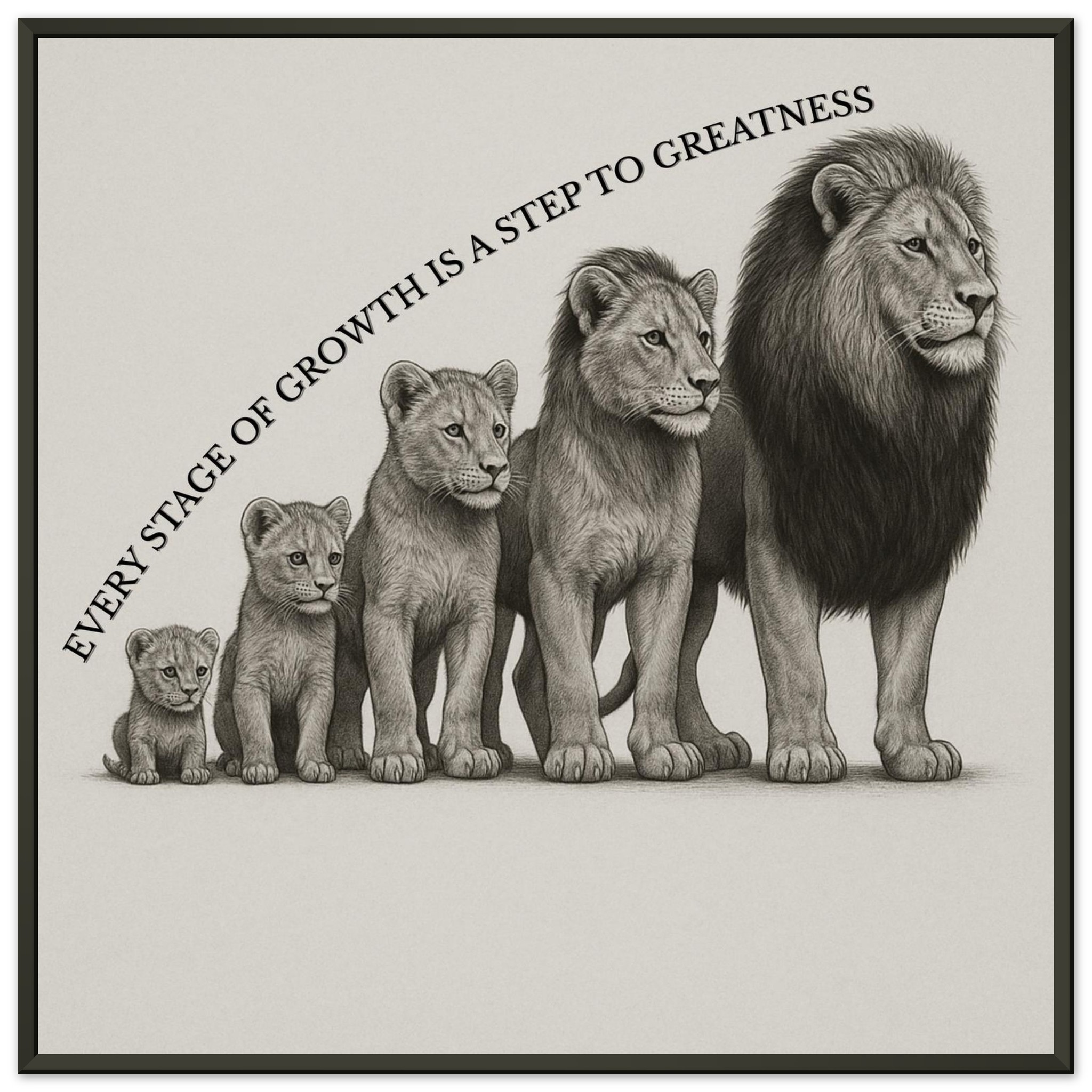 classic semi glossy paper metal framed poster lion growth 9e365d45-e0fd-42d4-942d-49ef5f4fa4e3