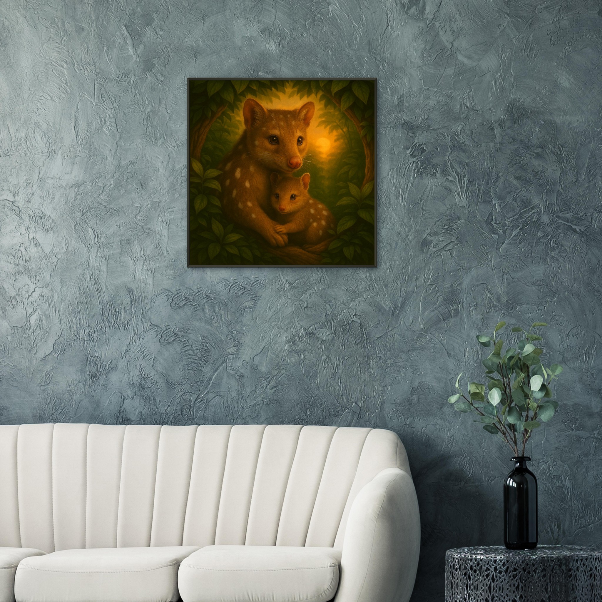 classic semi glossy paper metal framed poster quoll mum and joey 9ef583ba-f5ab-4c5e-b5f8-7d7022b6da7e