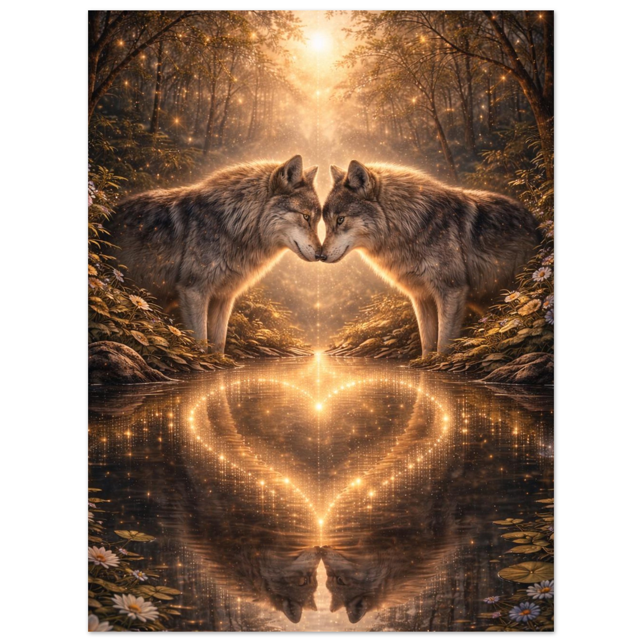 classic semi glossy paper poster, wolf couple a081c2be-f663-4e06-aeb3-ba6b85c6b50d