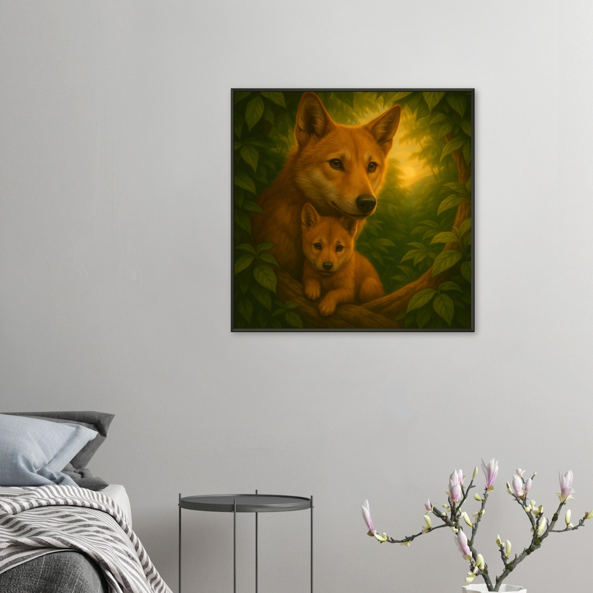 classic semi glossy paper metal framed poster wild canine family a2c475c7-088c-4517-9ddc-d548d674a304