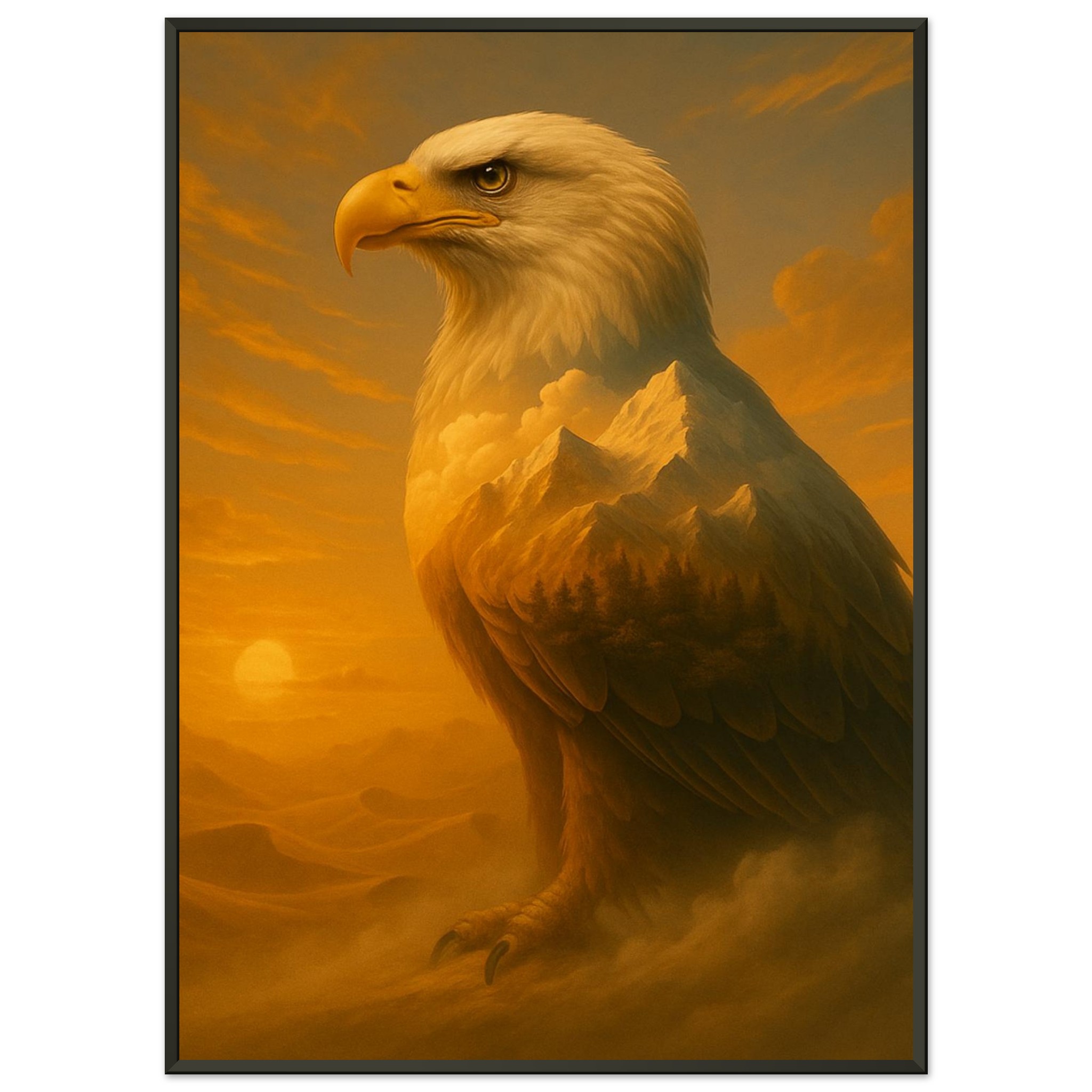 classic semi glossy paper metal framed poster, bald eagle a5a86999-75c8-41ff-8321-5cde44e0daca