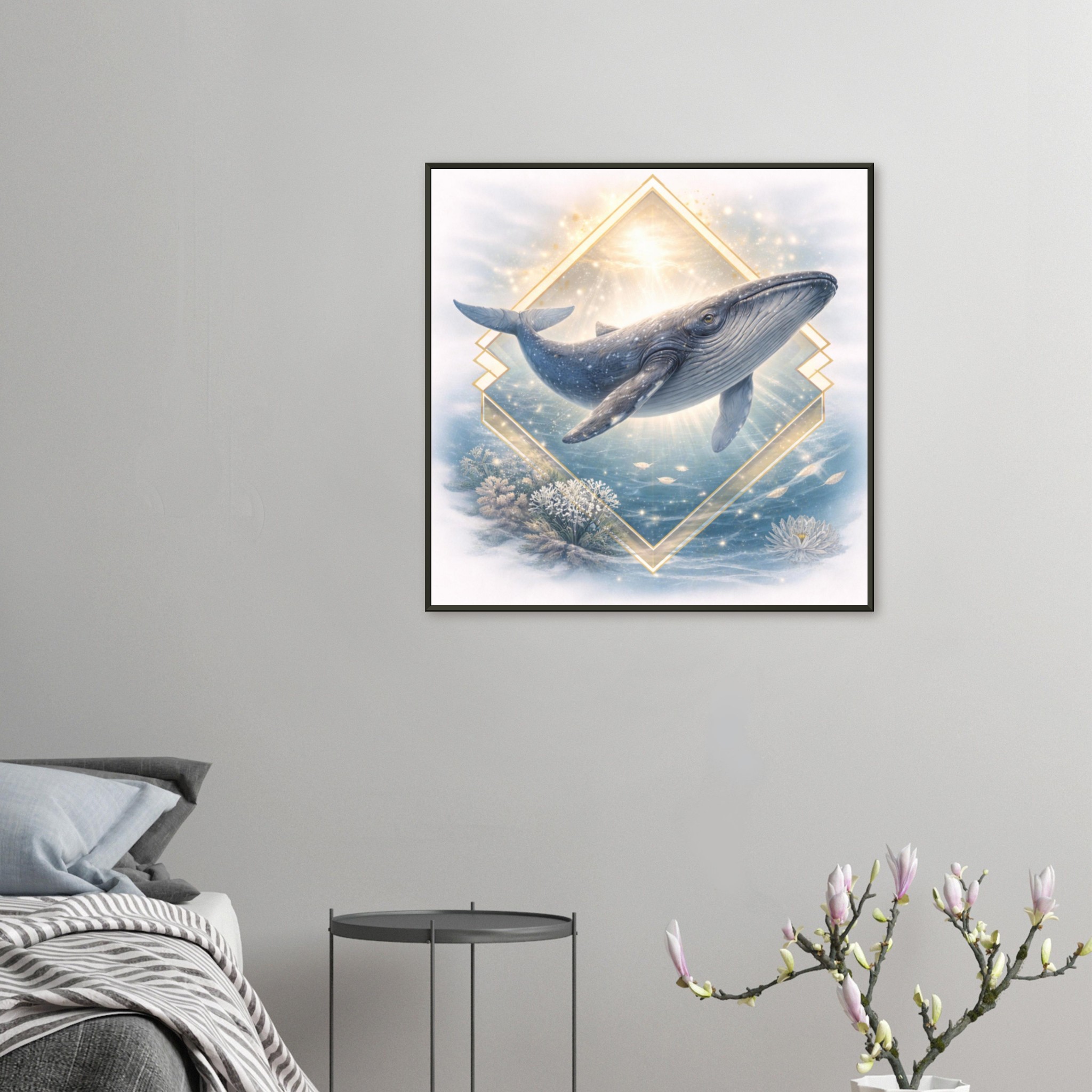 classic semi glossy paper metal framed poster whale art a5c19fc1-1d1a-4d46-a531-42d2f482d21e