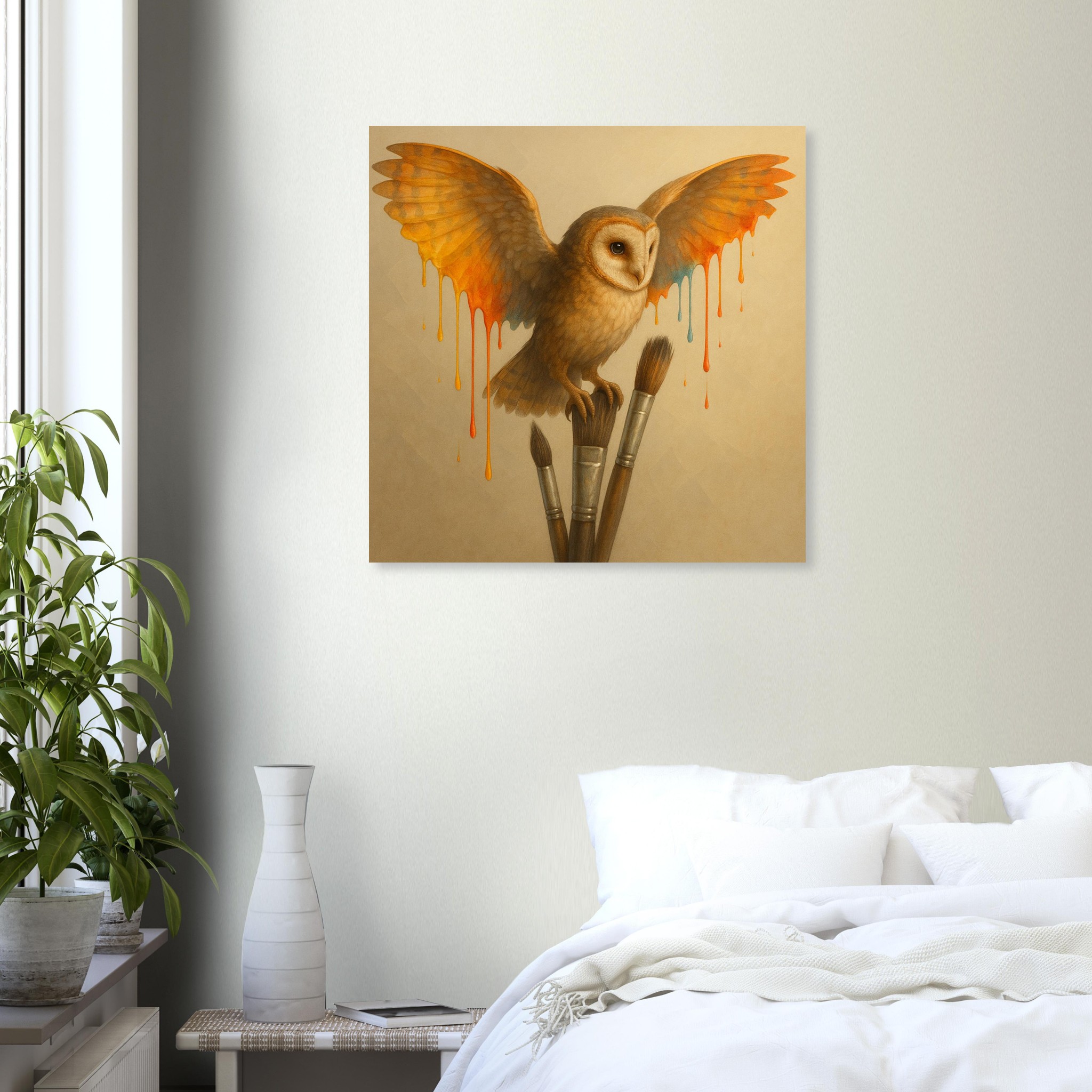 classic semi glossy paper poster, barn owl a8dc862a-cb98-4d9b-adb5-b6c6099c1044