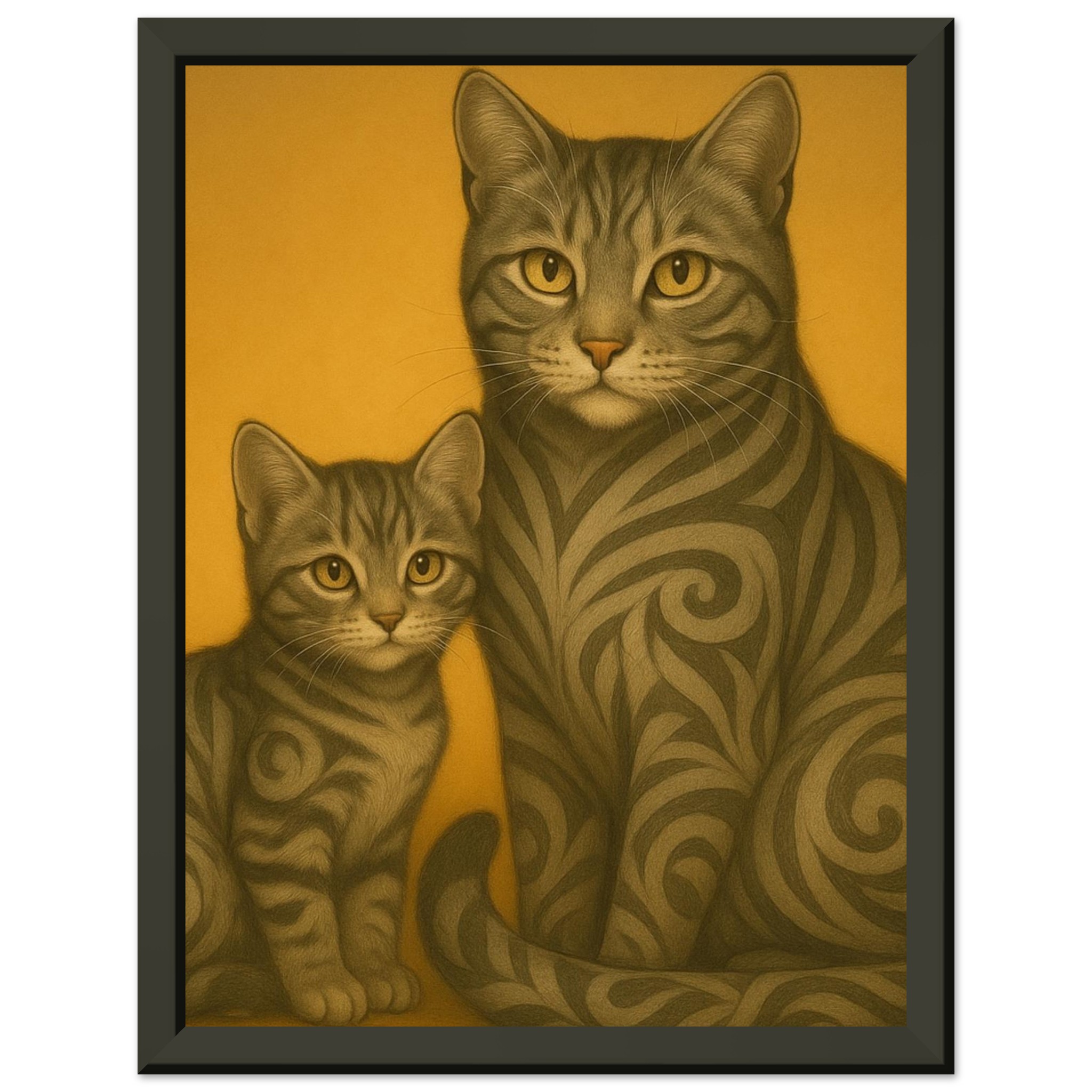 classic semi glossy paper metal framed poster tabby cats af8b8858-85b4-43fd-8ae7-53587b33ac0f