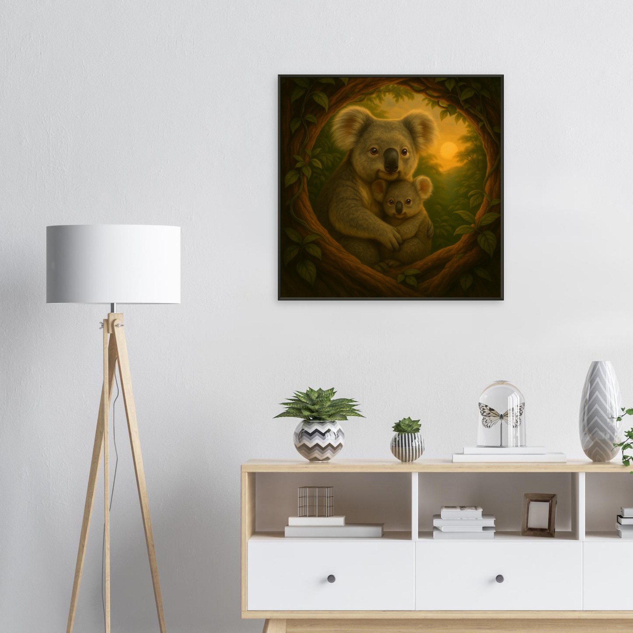 classic semi glossy paper metal framed poster koala mum and joey af8d9d15-d67c-430a-904b-4981279d4c69