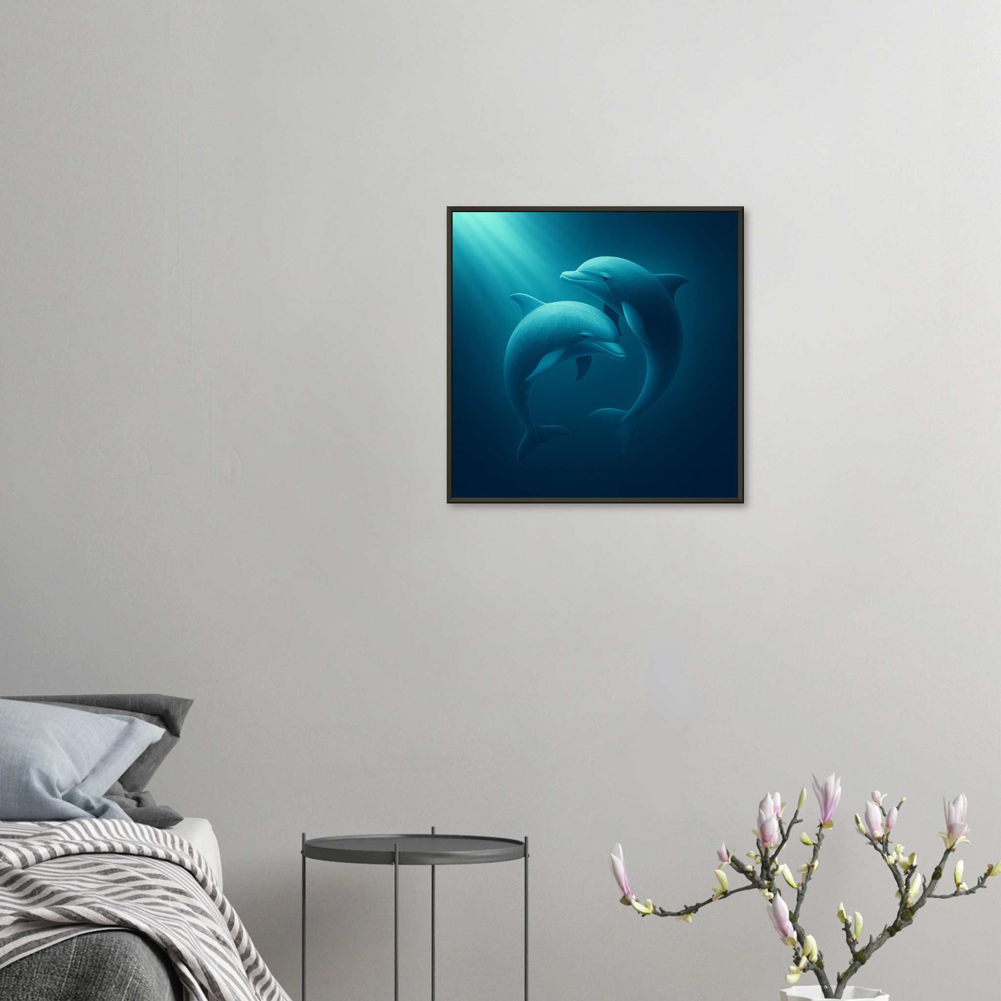 classic semi glossy paper metal framed poster dolphins b0245409-cad2-4523-9f7d-5e5990643b8f