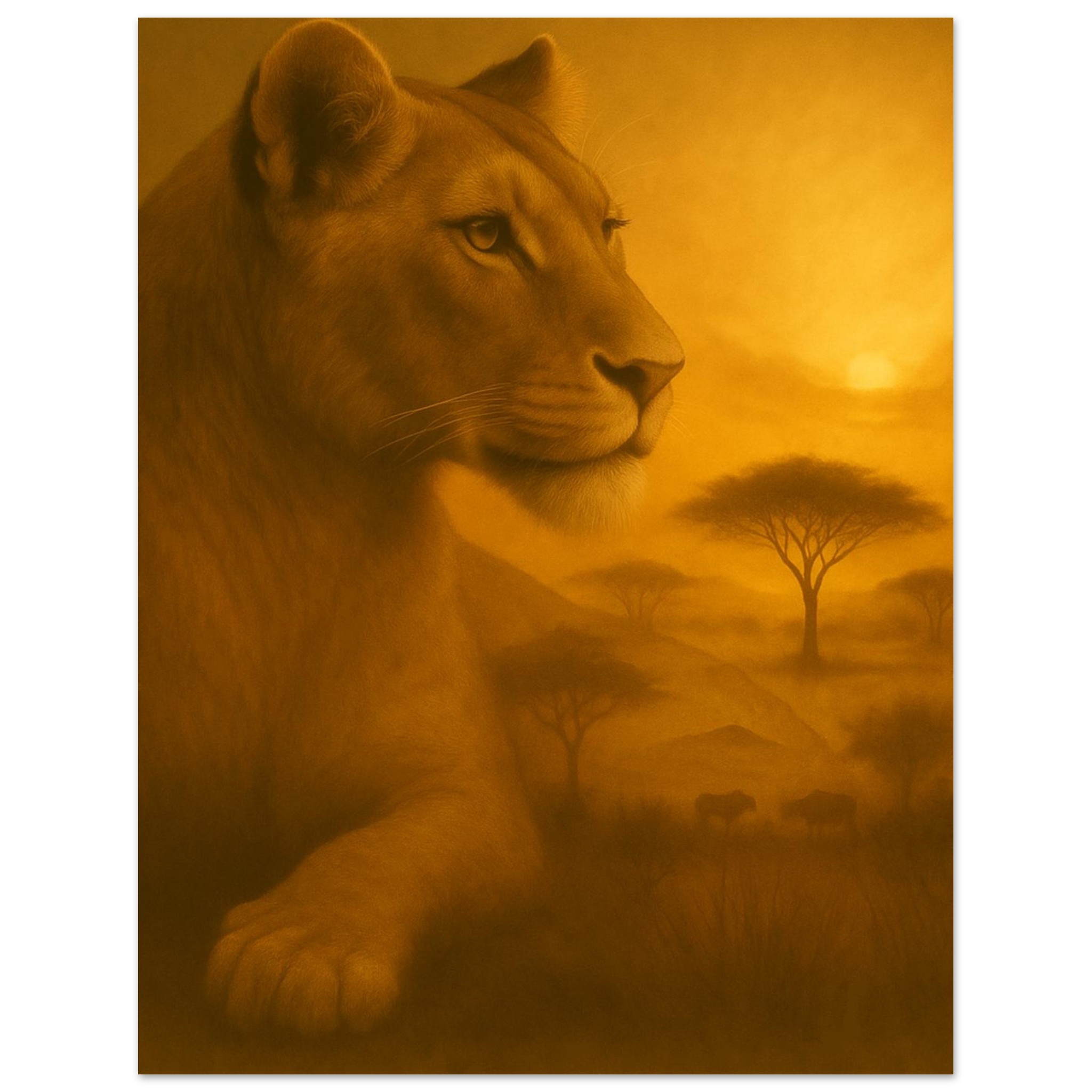 classic semi glossy paper poster, majestic lioness b1f47791-a36e-4ca7-b041-618b0e7504fe
