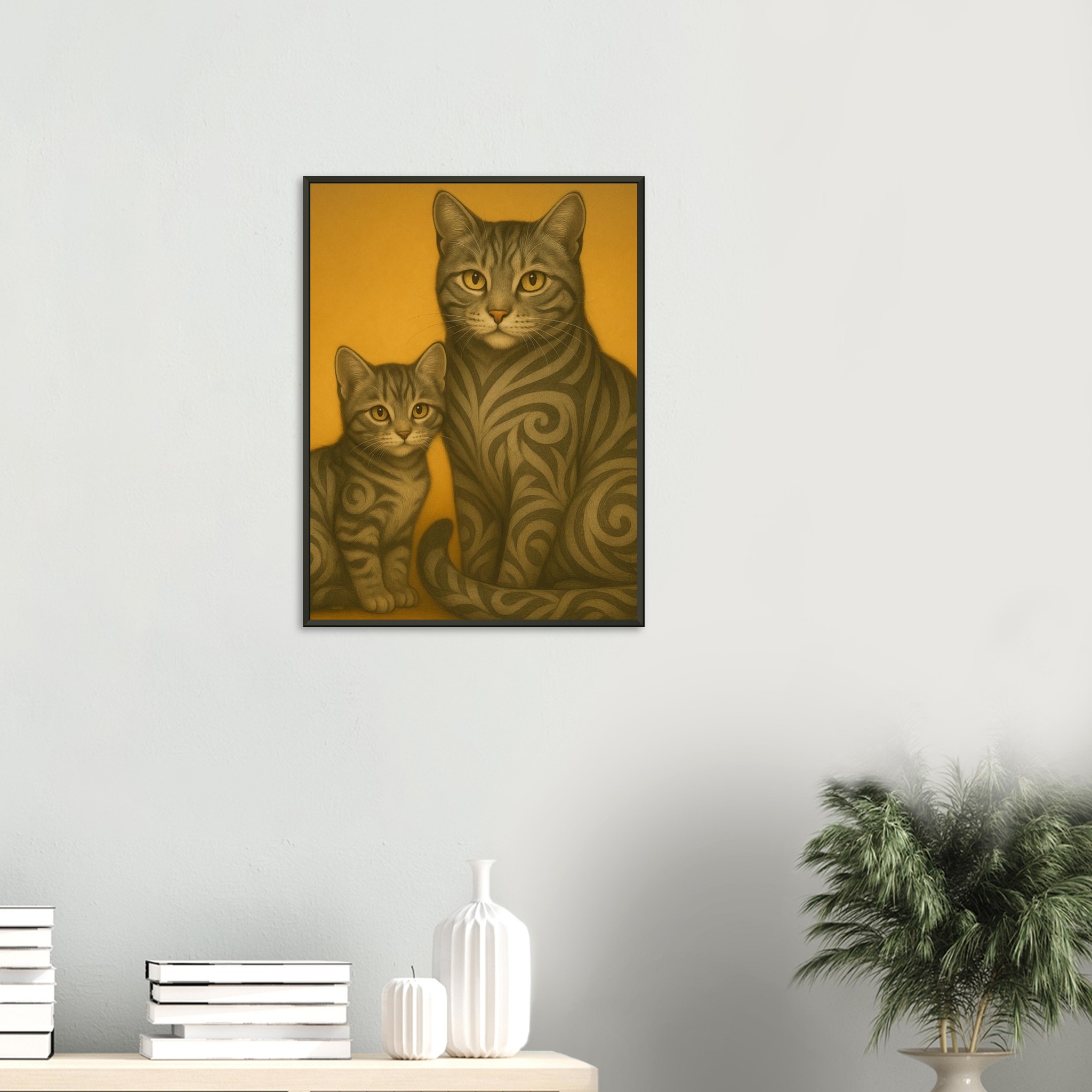 classic semi glossy paper metal framed poster tabby cats b36909a1-a793-4d79-9990-2751ca748465