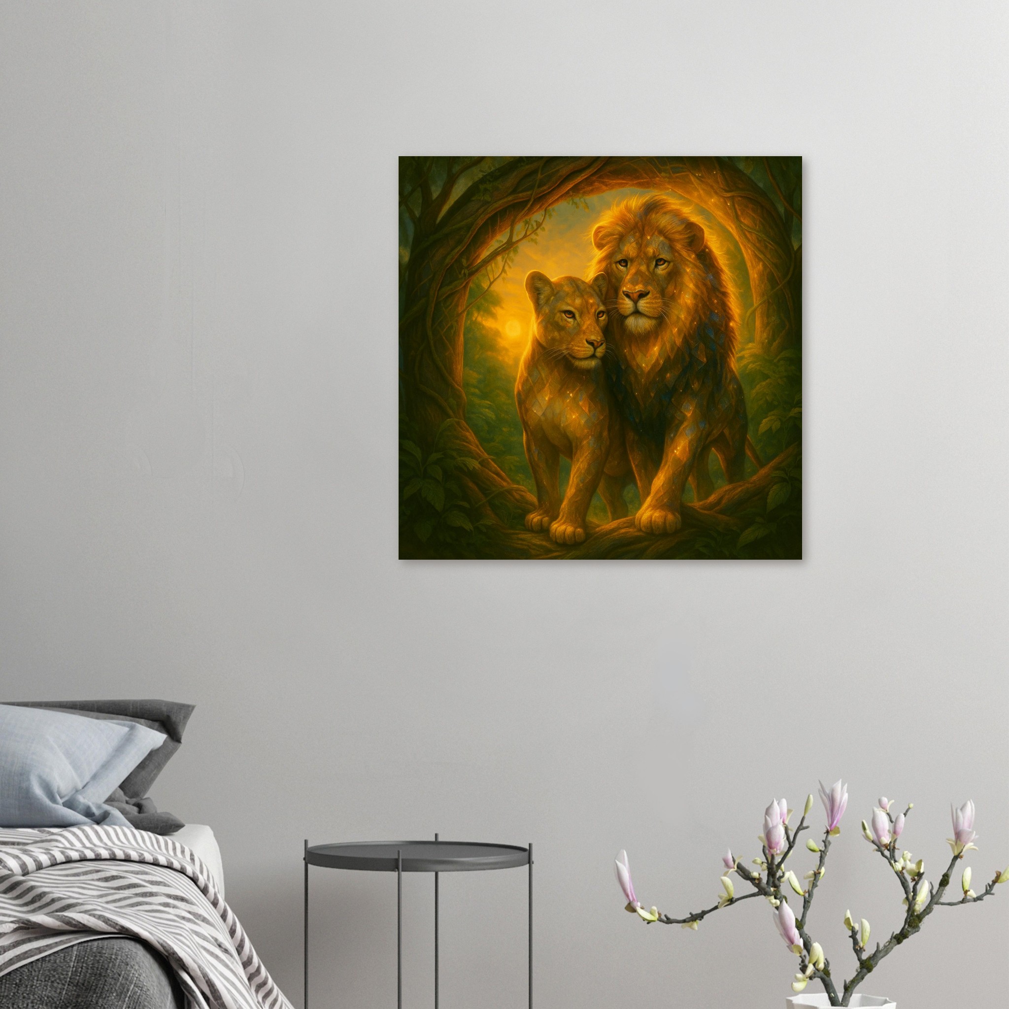 classic semi glossy paper poster, tiger pair b46778c7-23ae-4c2d-9ee1-807c84e6c649