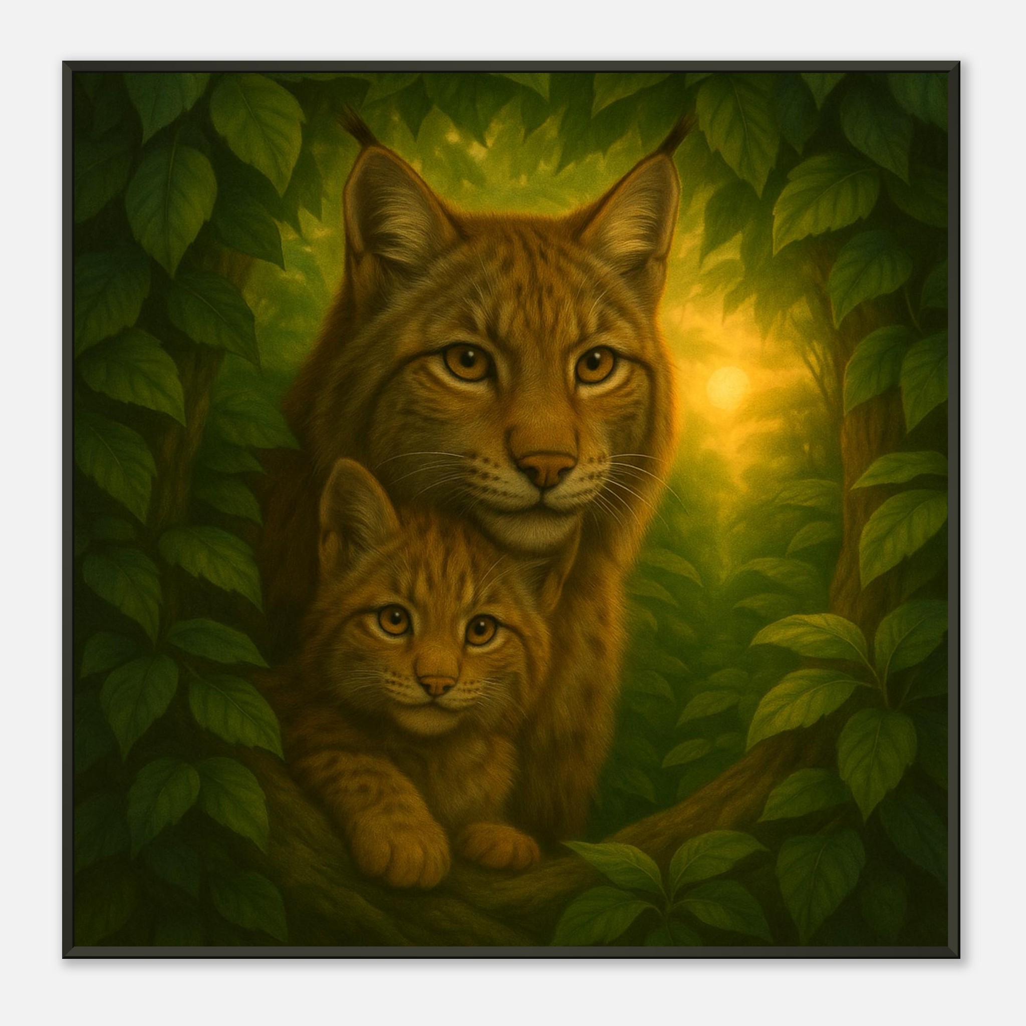 classic semi glossy paper metal framed poster eurasian lynx and kitten b5f3c386-7ec3-49a2-b8cb-43d9e01367ce