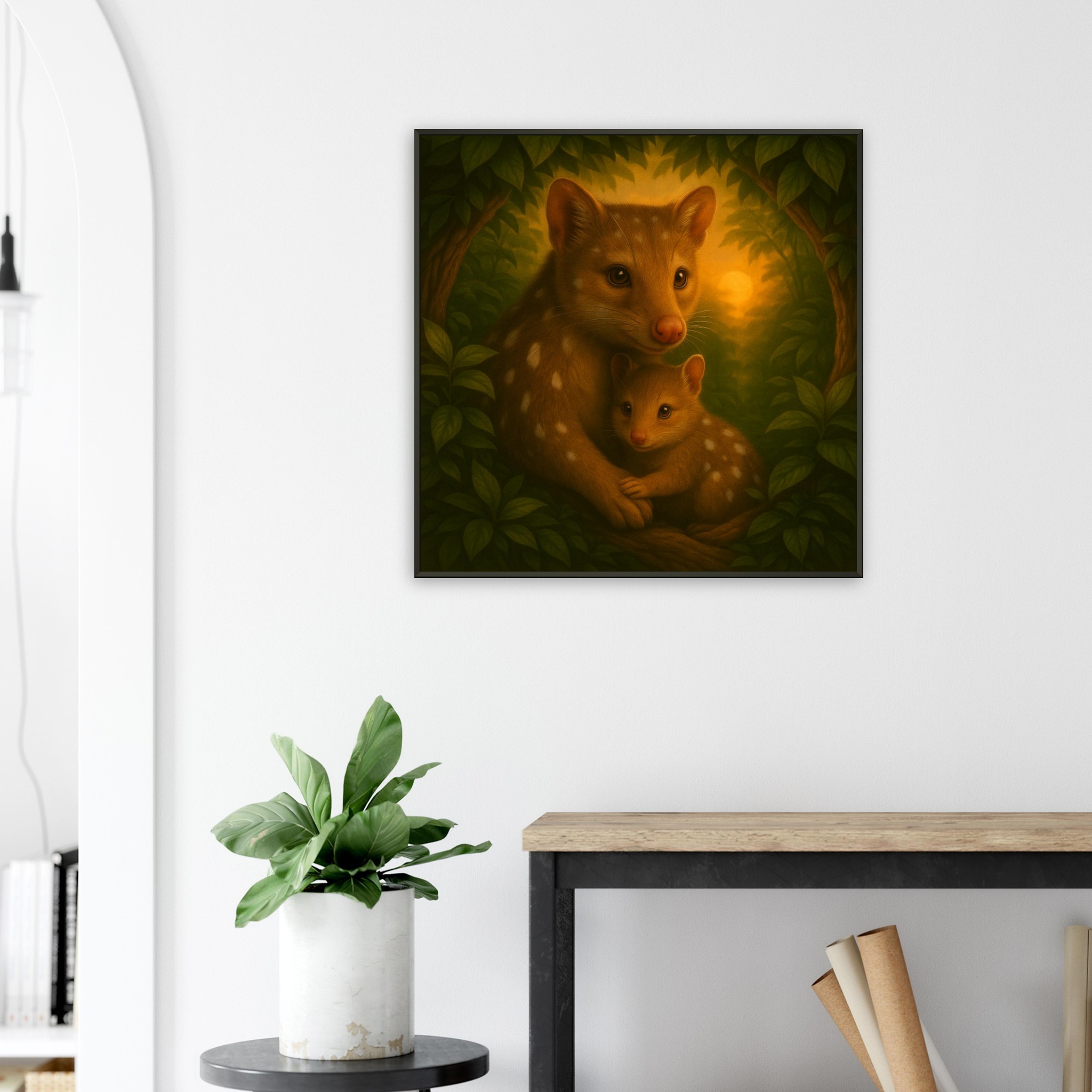 classic semi glossy paper metal framed poster quoll mum and joey b64e5945-e596-4222-93e0-57fedaa20d4b