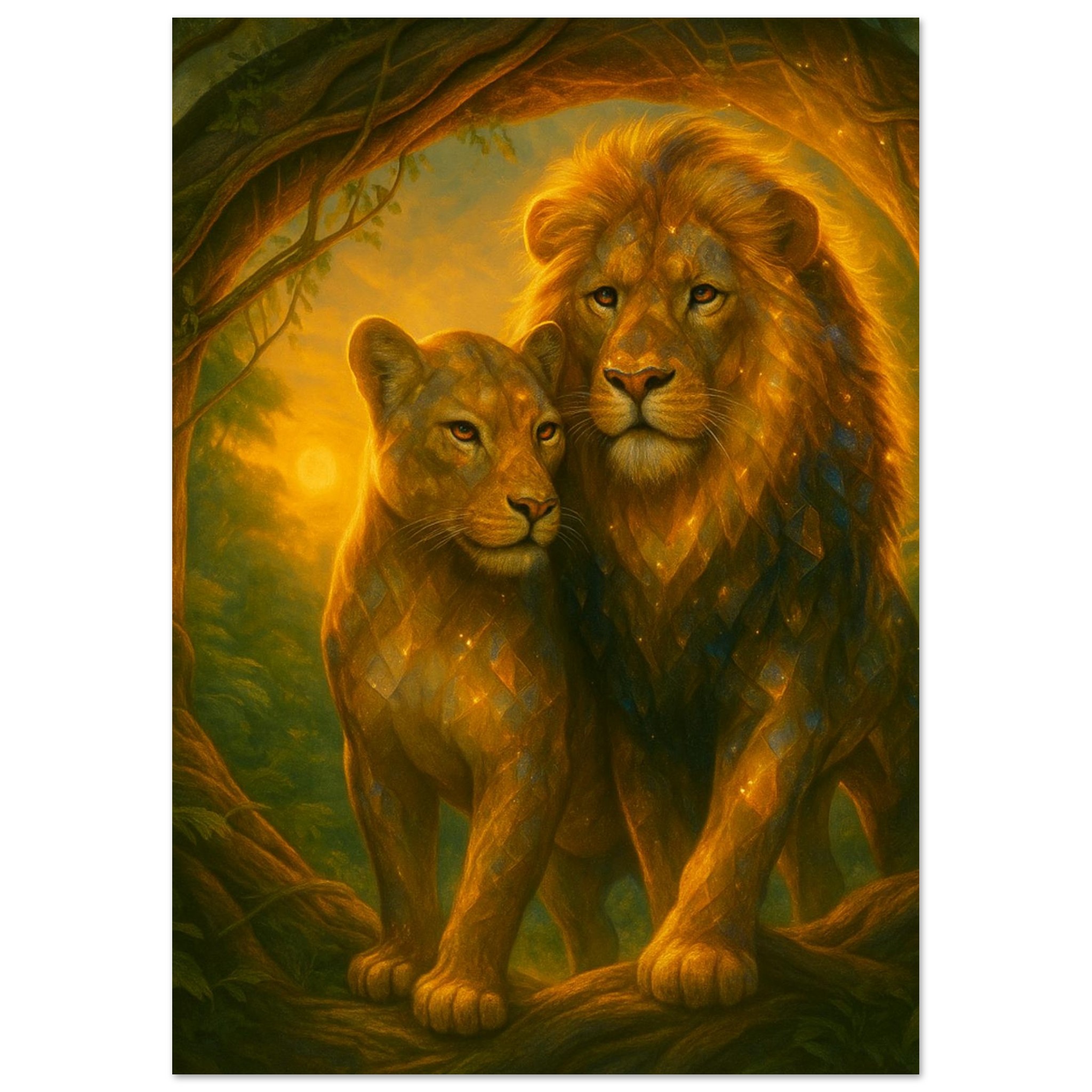 classic semi glossy paper poster, tiger pair b88ad82a-e005-45a7-9d90-f57235fbfc89