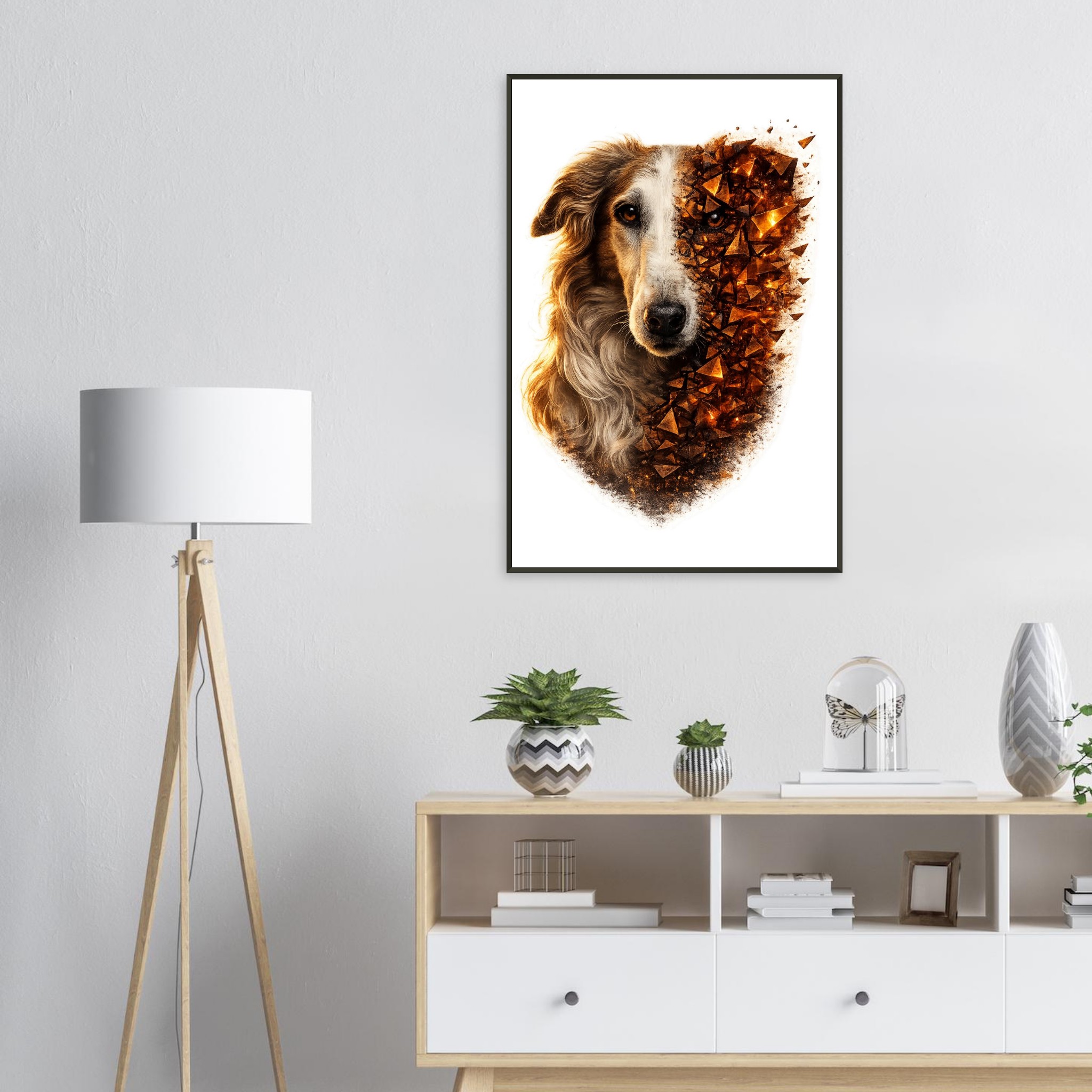 classic semi glossy paper metal framed poster borzoi b9576def-0b9d-485d-9ea0-bfa50f9497ca