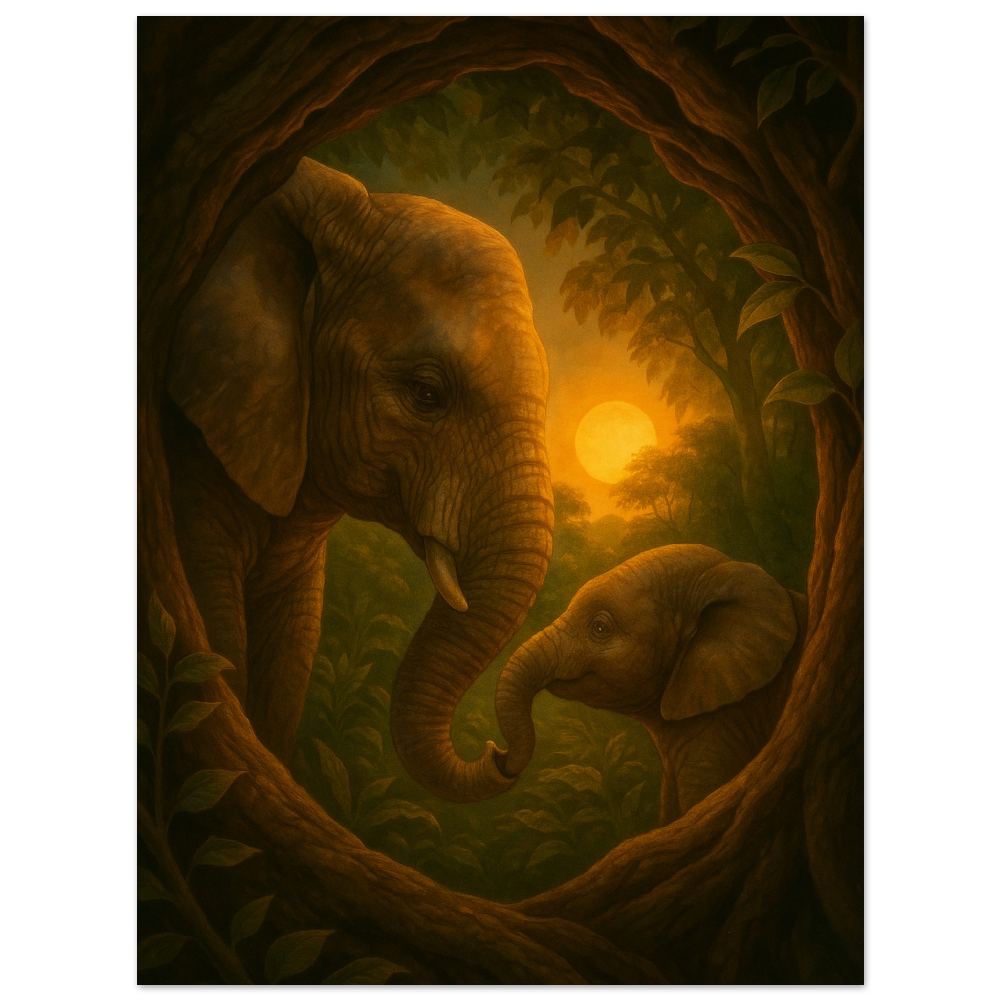classic semi glossy paper poster elephant and calf b9f01212-6d30-455b-9a35-9cb70d7c25be