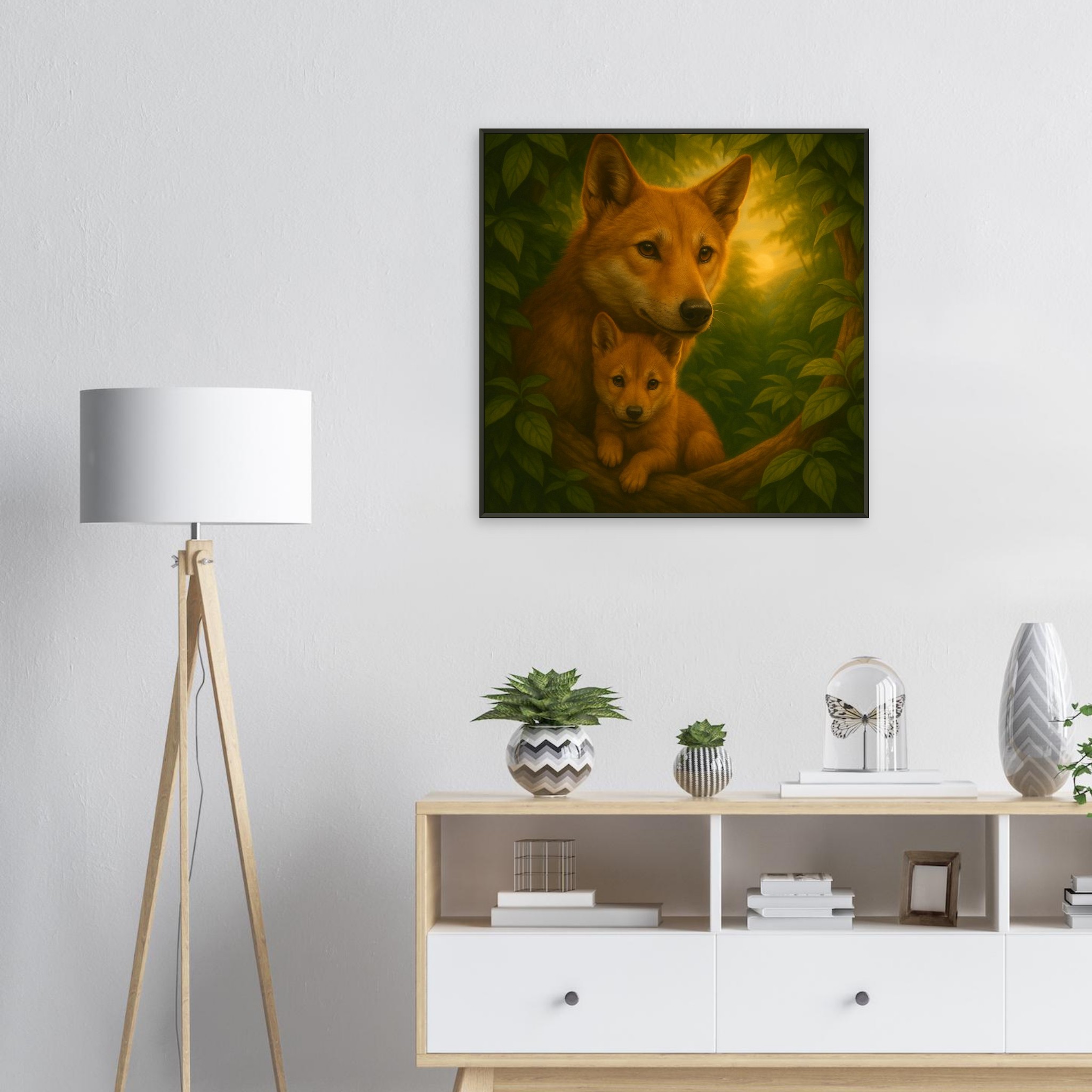 classic semi glossy paper metal framed poster wild canine family bba4b442-aae4-443d-936e-a140f6b168bf