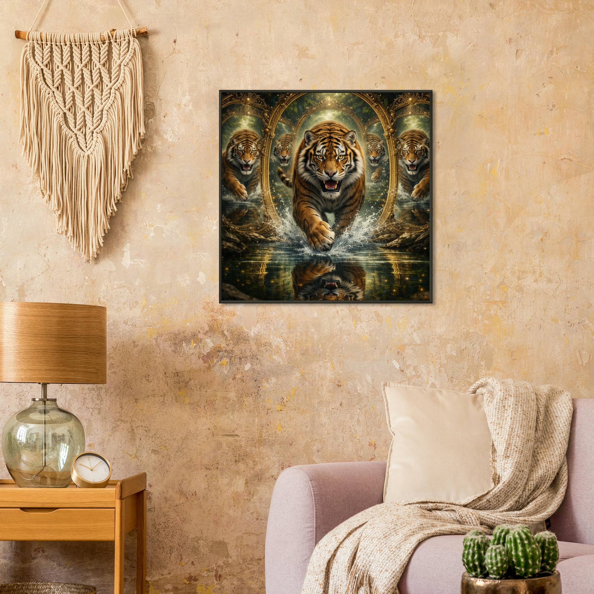 classic semi glossy paper metal framed poster, tiger reflection bd422f5c-5010-43c1-b291-283c735df6bb