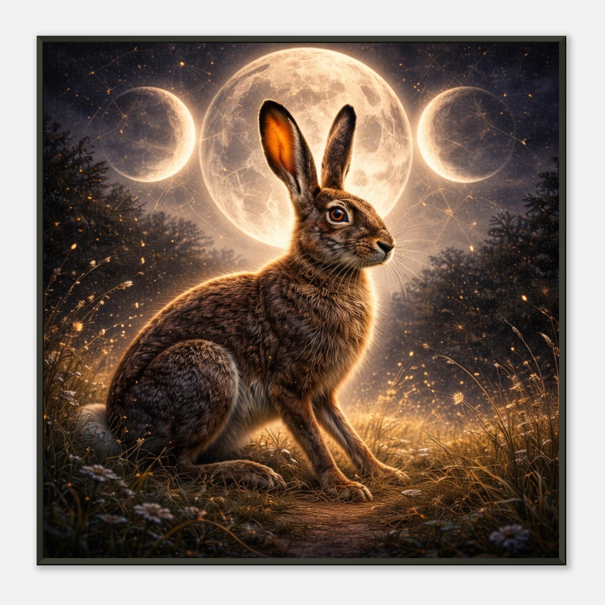 classic semi glossy paper metal framed poster moonlit hare bdc48a0e-6661-40f0-bf3e-e41aa392977f