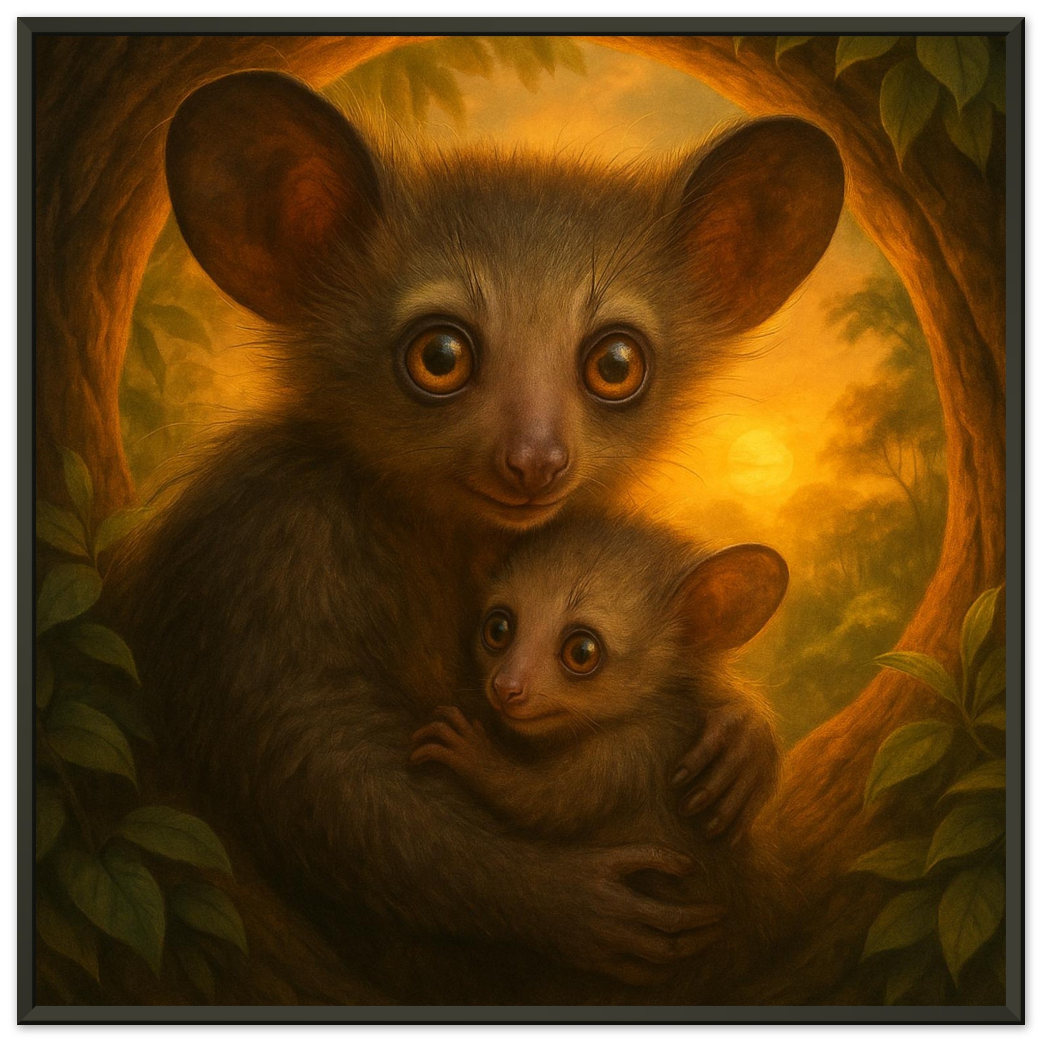 classic semi glossy paper metal framed poster aye aye mother and baby bde38436-fb30-47e4-a65e-bd35f05dbb5e
