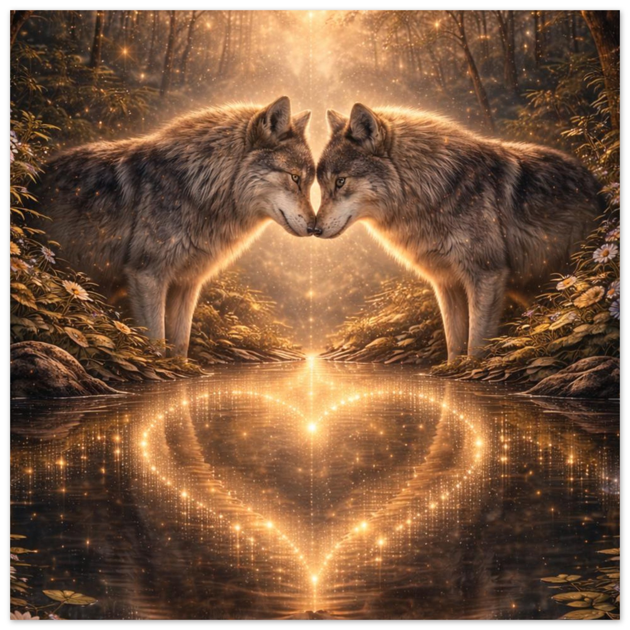 classic semi glossy paper poster, wolf couple bf1170f7-104c-4485-b0f8-cfd1e11d8eae