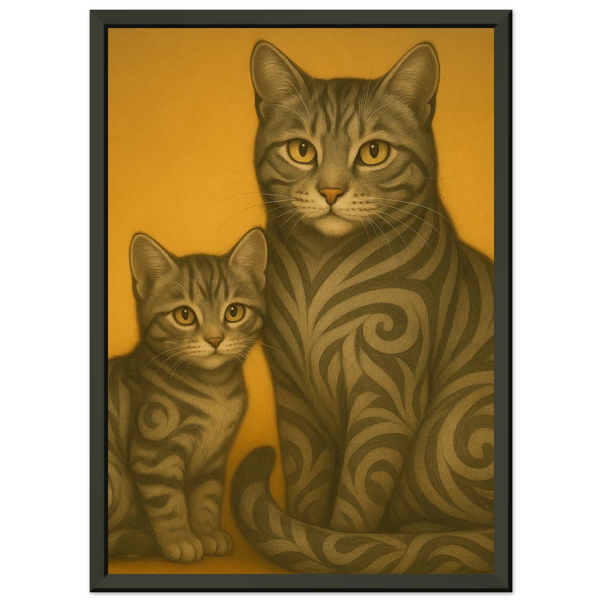 classic semi glossy paper metal framed poster tabby cats bfbcae44-2894-46d9-ac27-cfe7cea21fa6