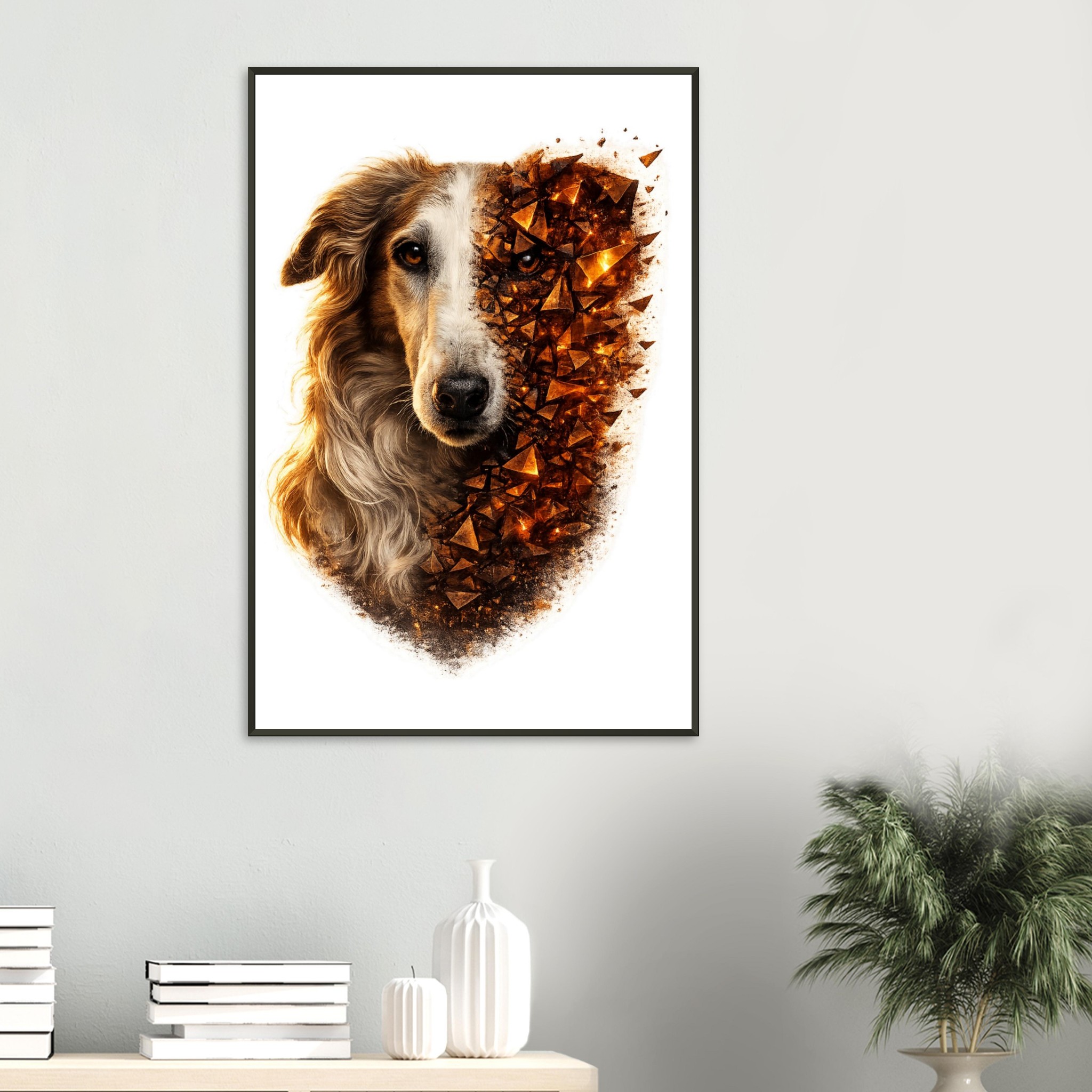 classic semi glossy paper metal framed poster borzoi c1352dc5-39fc-4f96-83c8-284bf3c8ec40