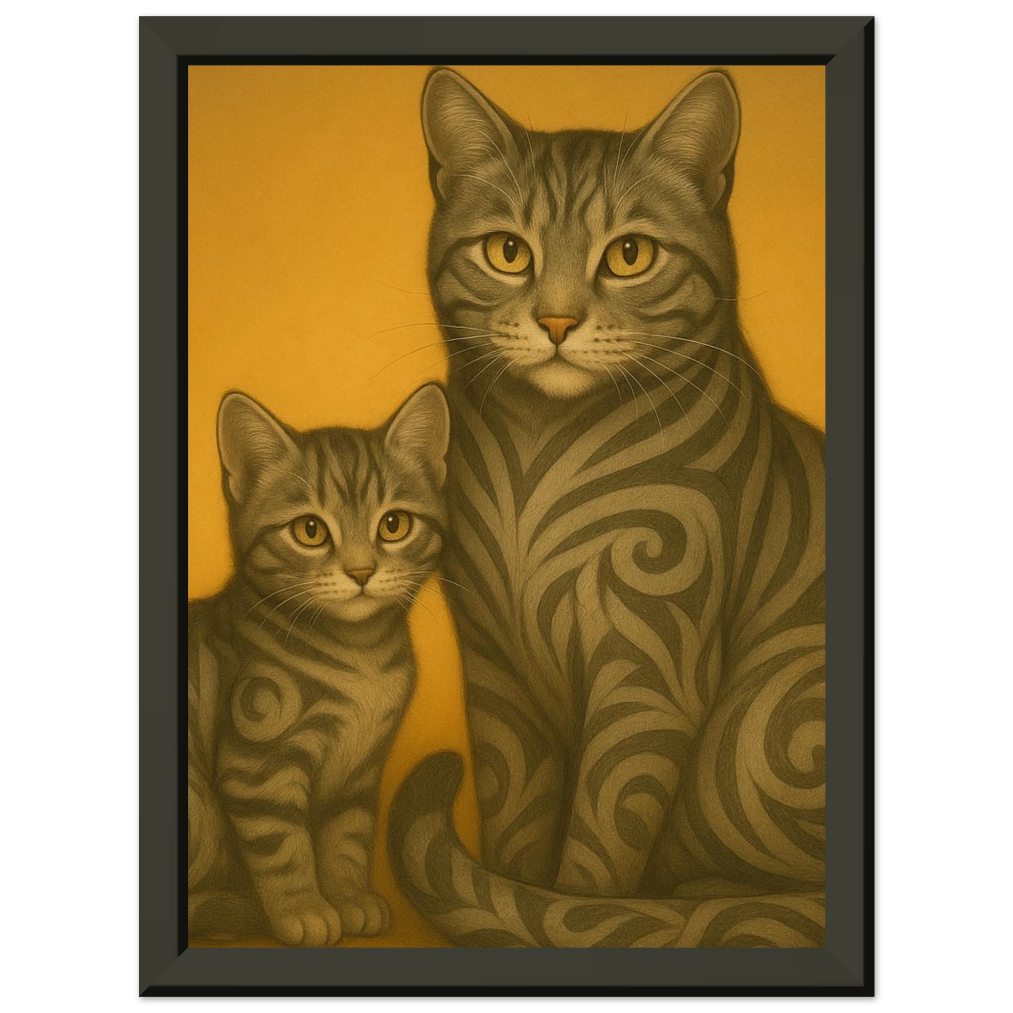 classic semi glossy paper metal framed poster tabby cats c6d53836-7f57-49d0-b00f-dda55ab98b92
