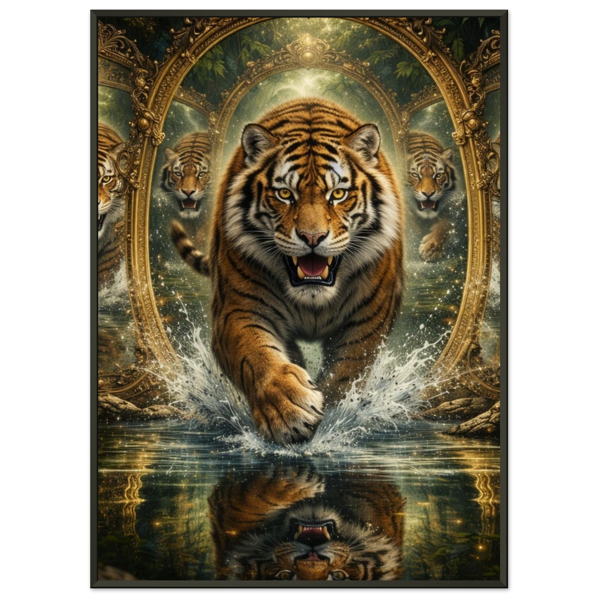 classic semi glossy paper metal framed poster, tiger reflection c74ec092-680e-4552-bee6-d7b98be82ba6