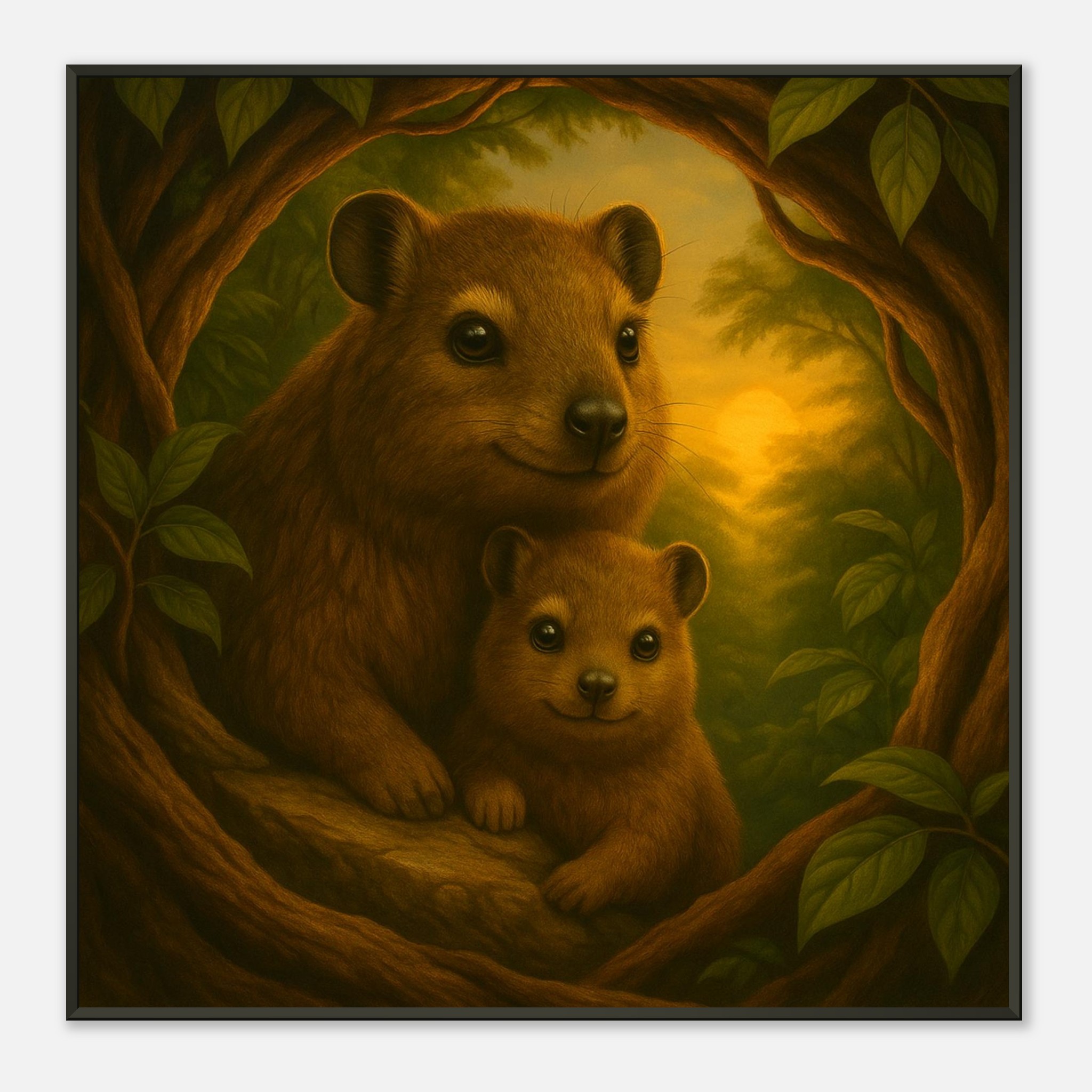 classic semi glossy paper metal framed poster quokka mother and baby c7f65563-0271-4499-a571-f19b4af9e40f