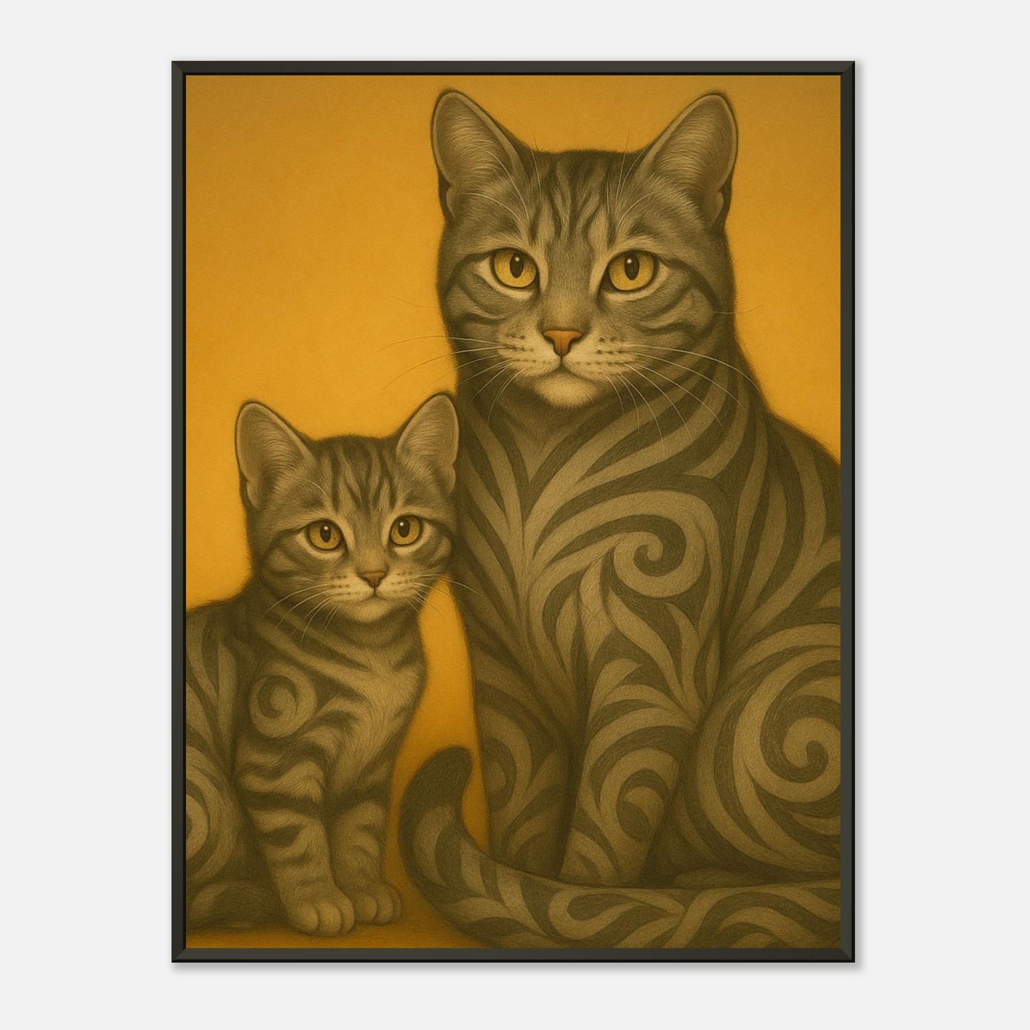 classic semi glossy paper metal framed poster tabby cats c83d8994-ee3b-45d5-a34d-b4c98ab72f91