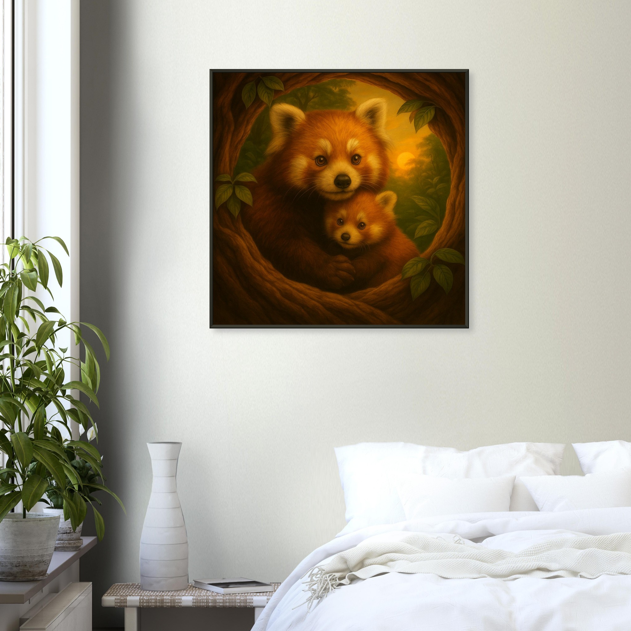 classic semi glossy paper metal framed poster red panda mum and baby c8d5234c-30b0-4786-a292-f04e3cdbfb43