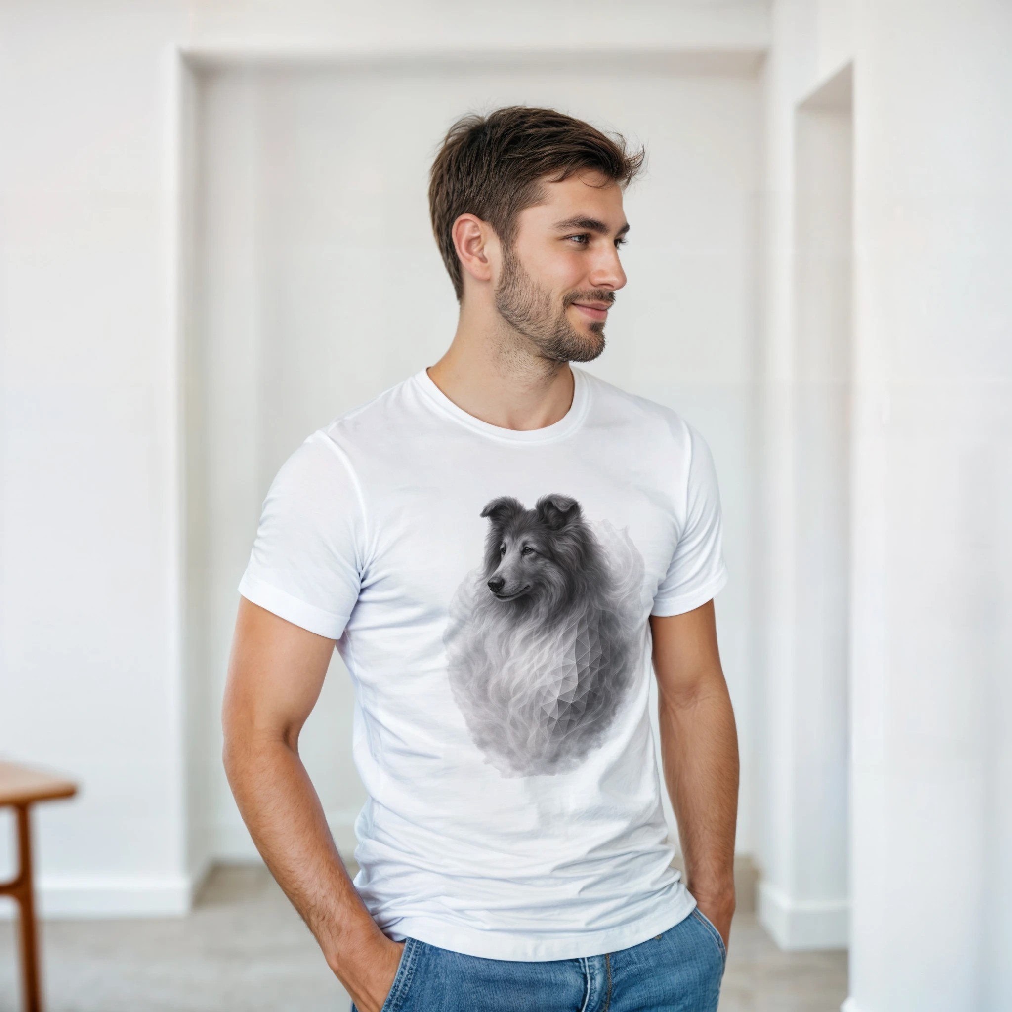 heavyweight unisex crewneck t shirt | gildan® 5000 white rough collie c94eb387-9838-4ad5-a943-712ef7c589e1