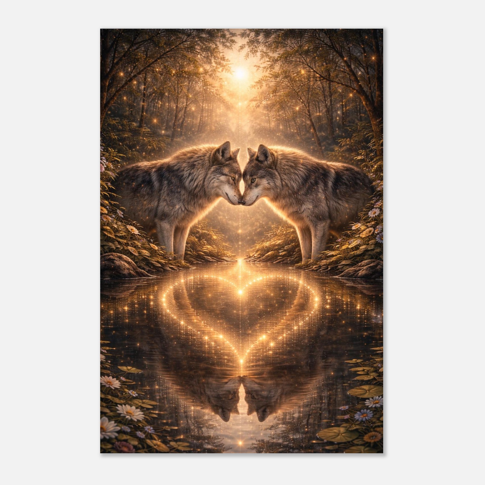 classic semi glossy paper poster, wolf couple cb245b76-2091-4423-bc4b-5bd59d1cf802