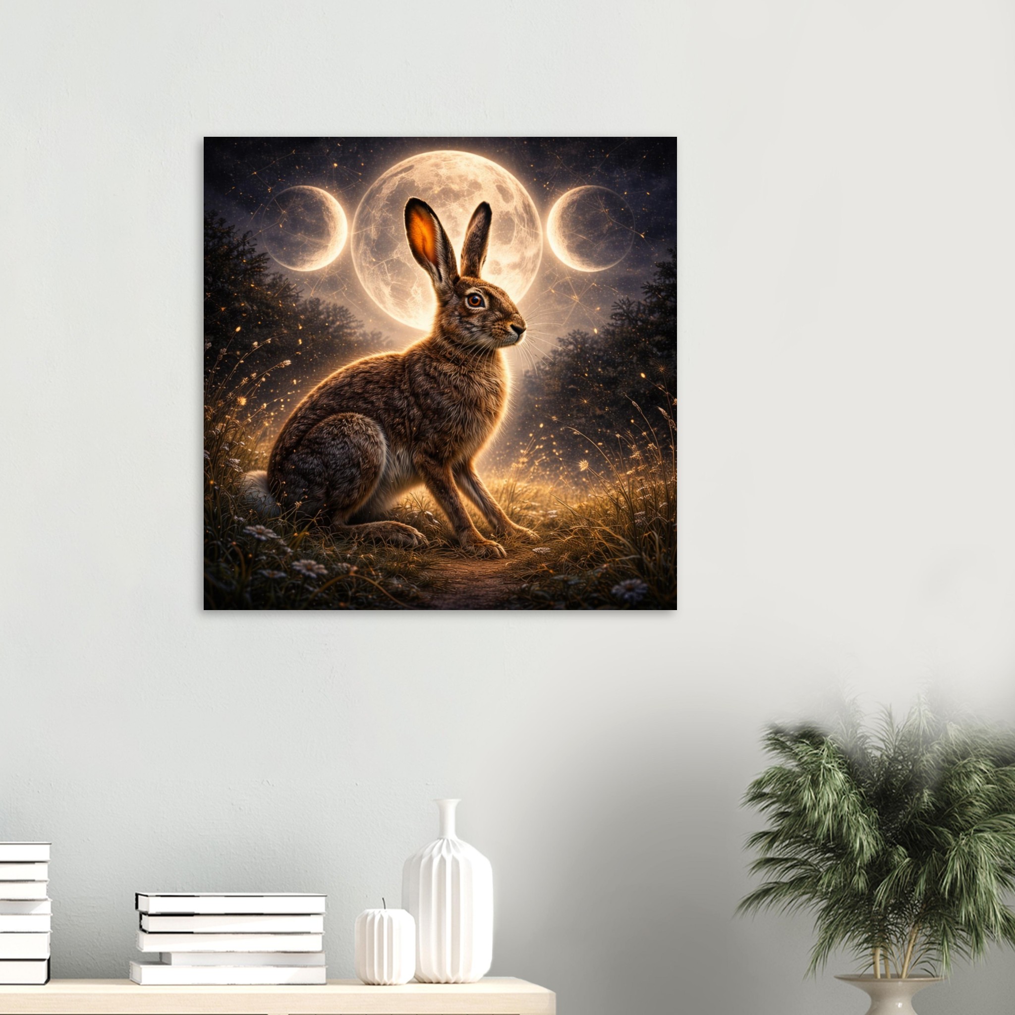 classic semi glossy paper poster moonlit hare cb7385ed-0d1e-445d-b9ce-a53766145df2