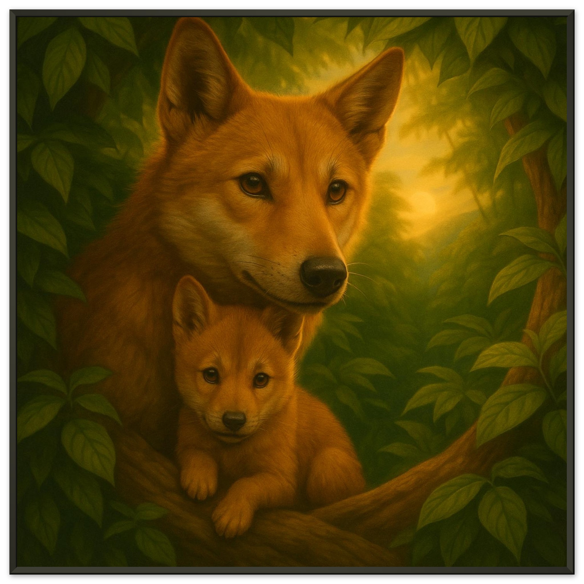 classic semi glossy paper metal framed poster wild canine family ced9df6c-d1c7-46e5-94d4-654269910a90