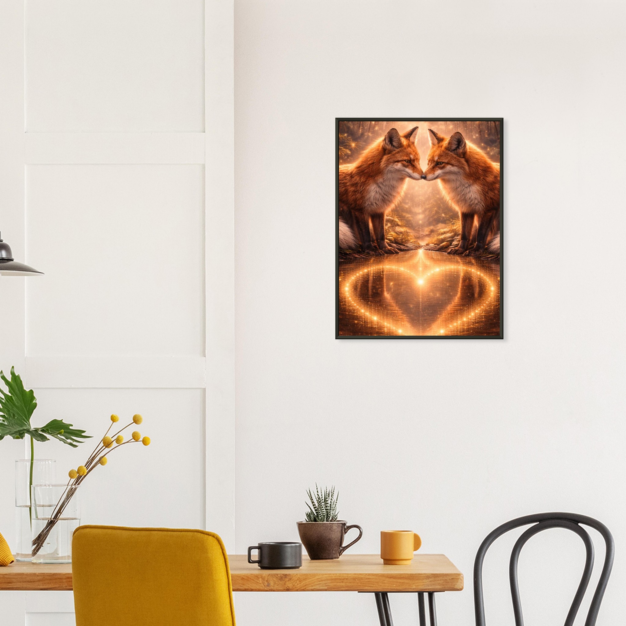 classic semi glossy paper metal framed poster fox pair d014c7e6-ac3c-499d-9656-c81b1082969e