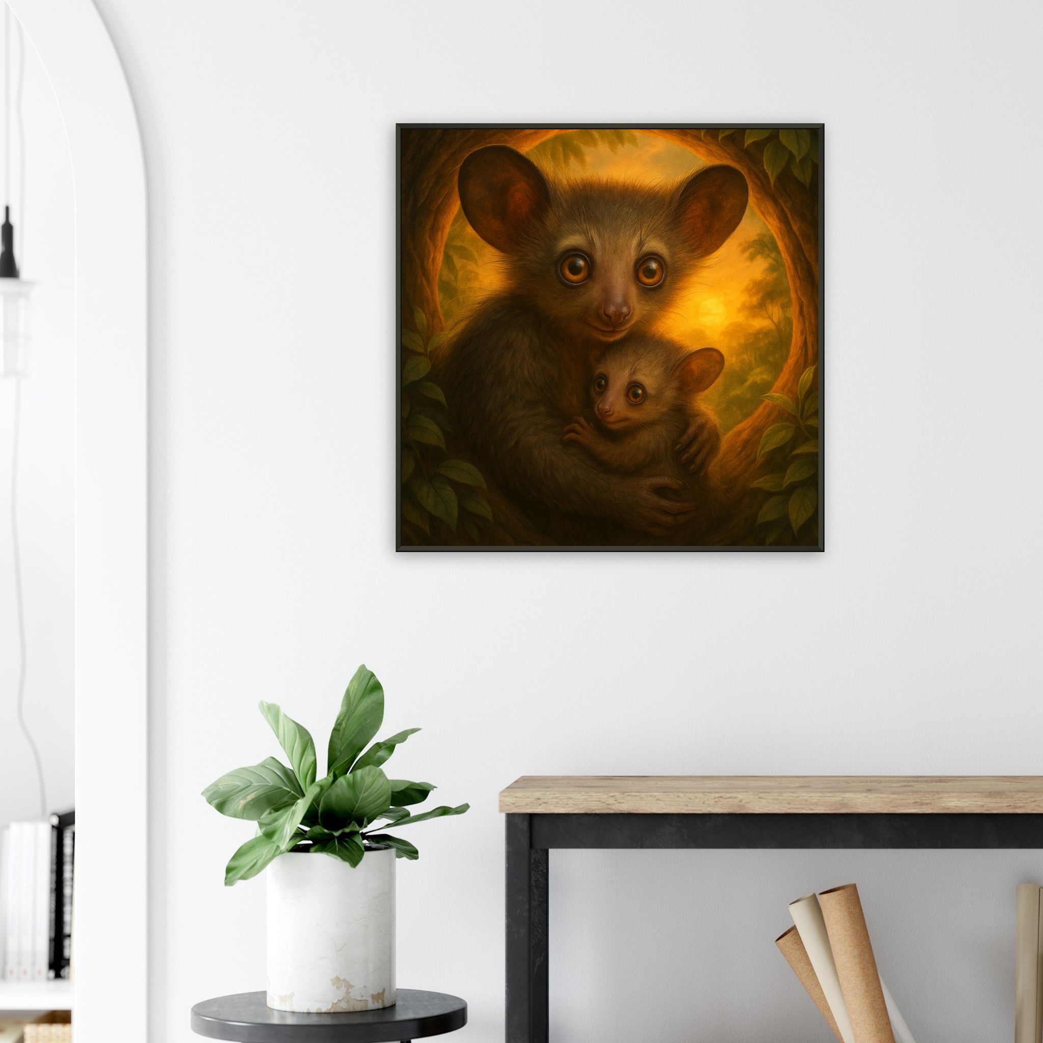 classic semi glossy paper metal framed poster aye aye mother and baby d01ca7ef-45f9-4ef2-8e46-c5a622855cfa