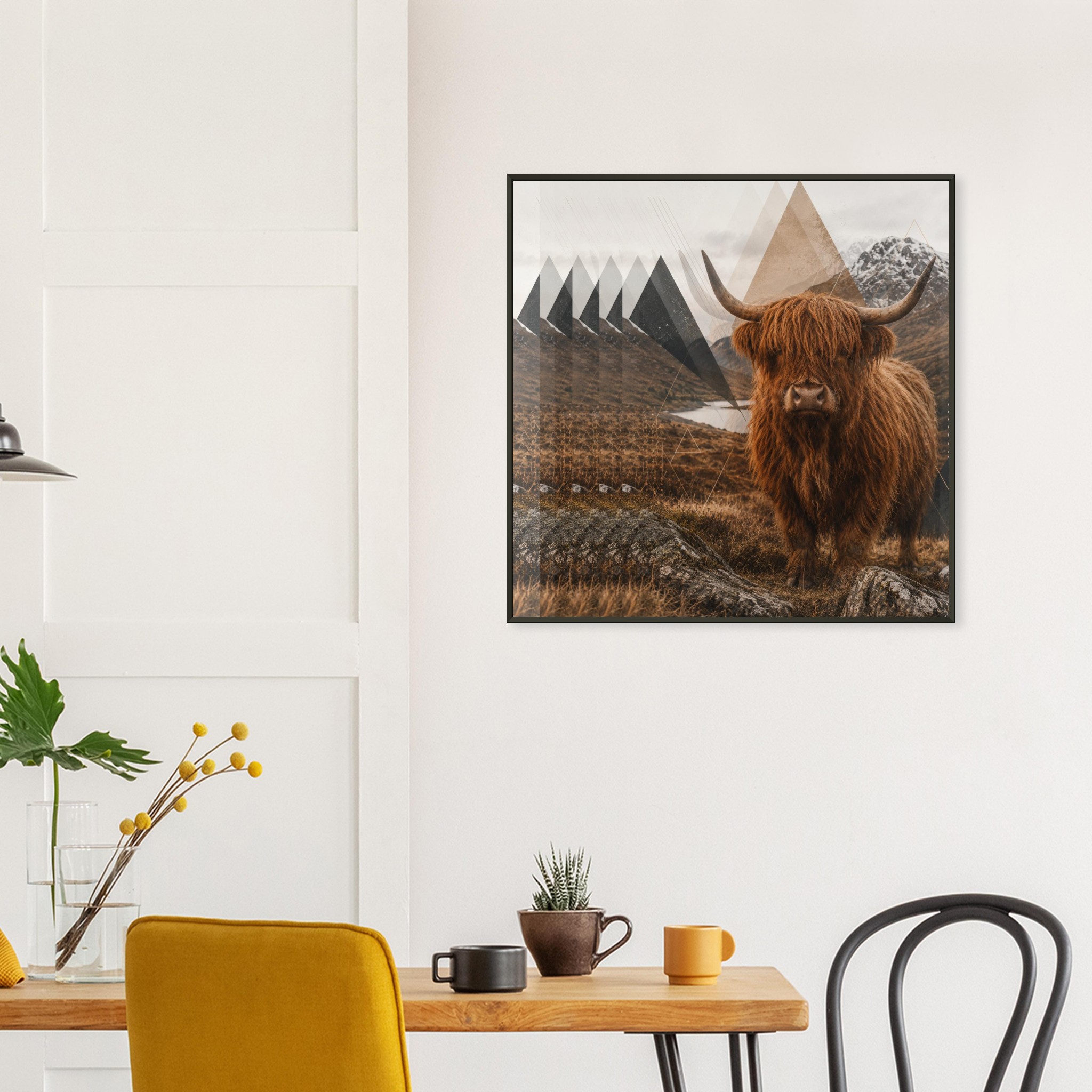 classic semi glossy paper metal framed poster highland cow d035d625-30d1-43f6-a993-7e8870a5d0e4