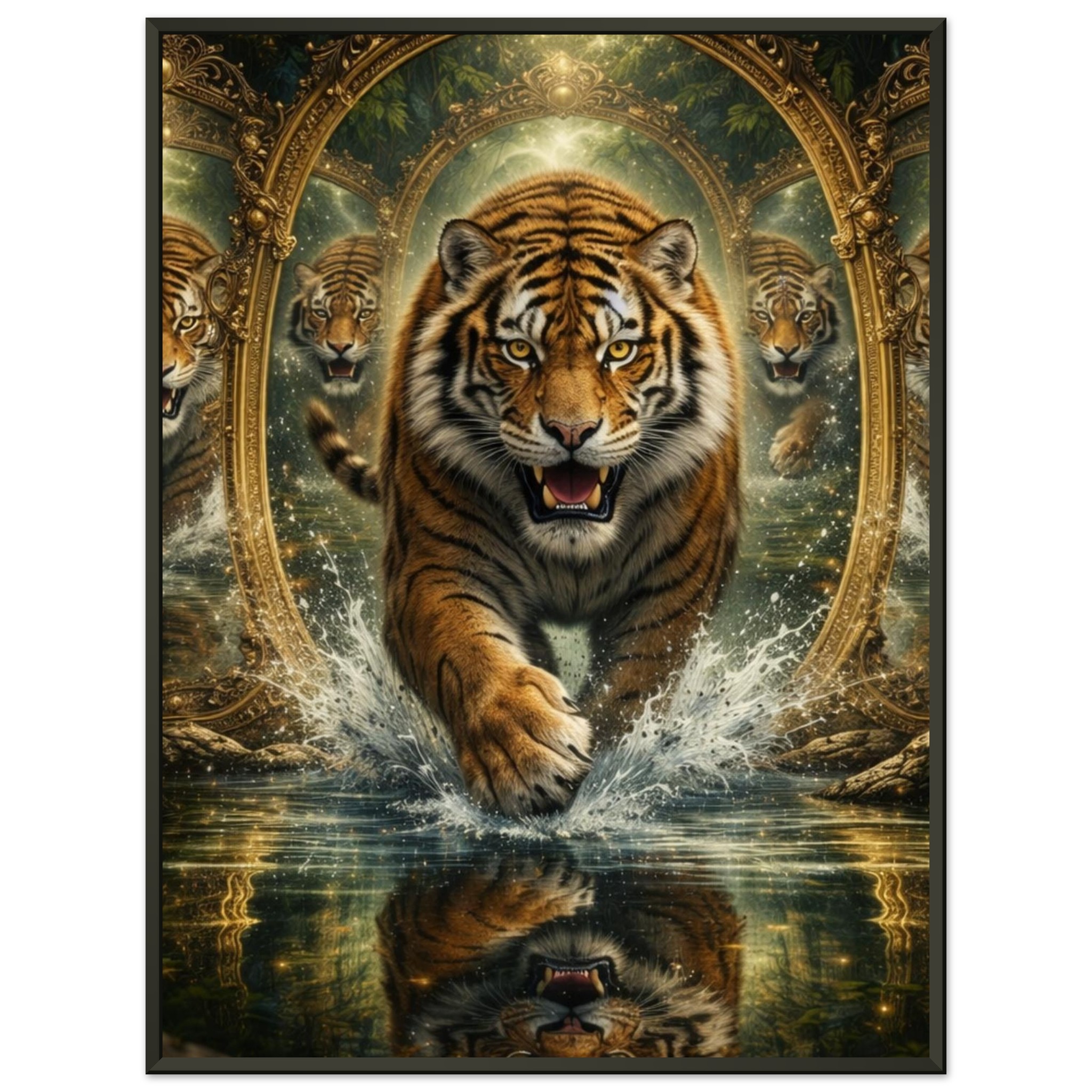 classic semi glossy paper metal framed poster, tiger reflection d0a02ef4-1c1a-4e7f-a888-044d9c071a67