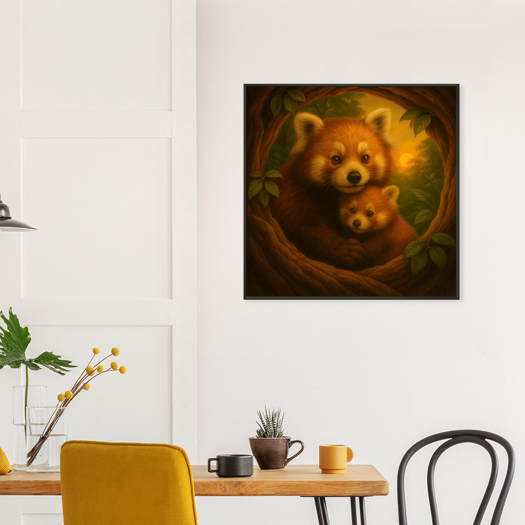 classic semi glossy paper metal framed poster red panda mum and baby d1008871-6c00-4080-81ae-99d04555bf7b