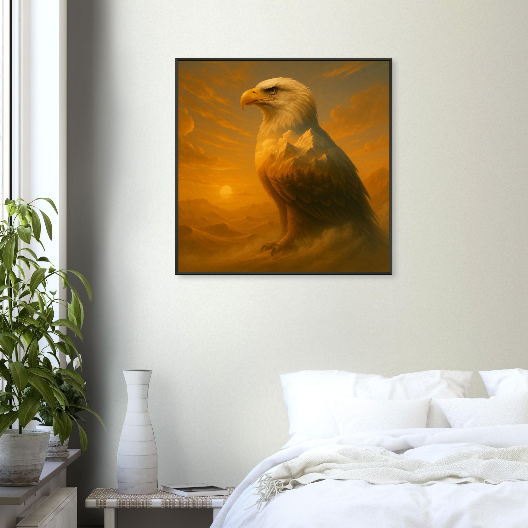 classic semi glossy paper metal framed poster, bald eagle d2830b0e-9d00-46d7-9d5c-3959a20374e0