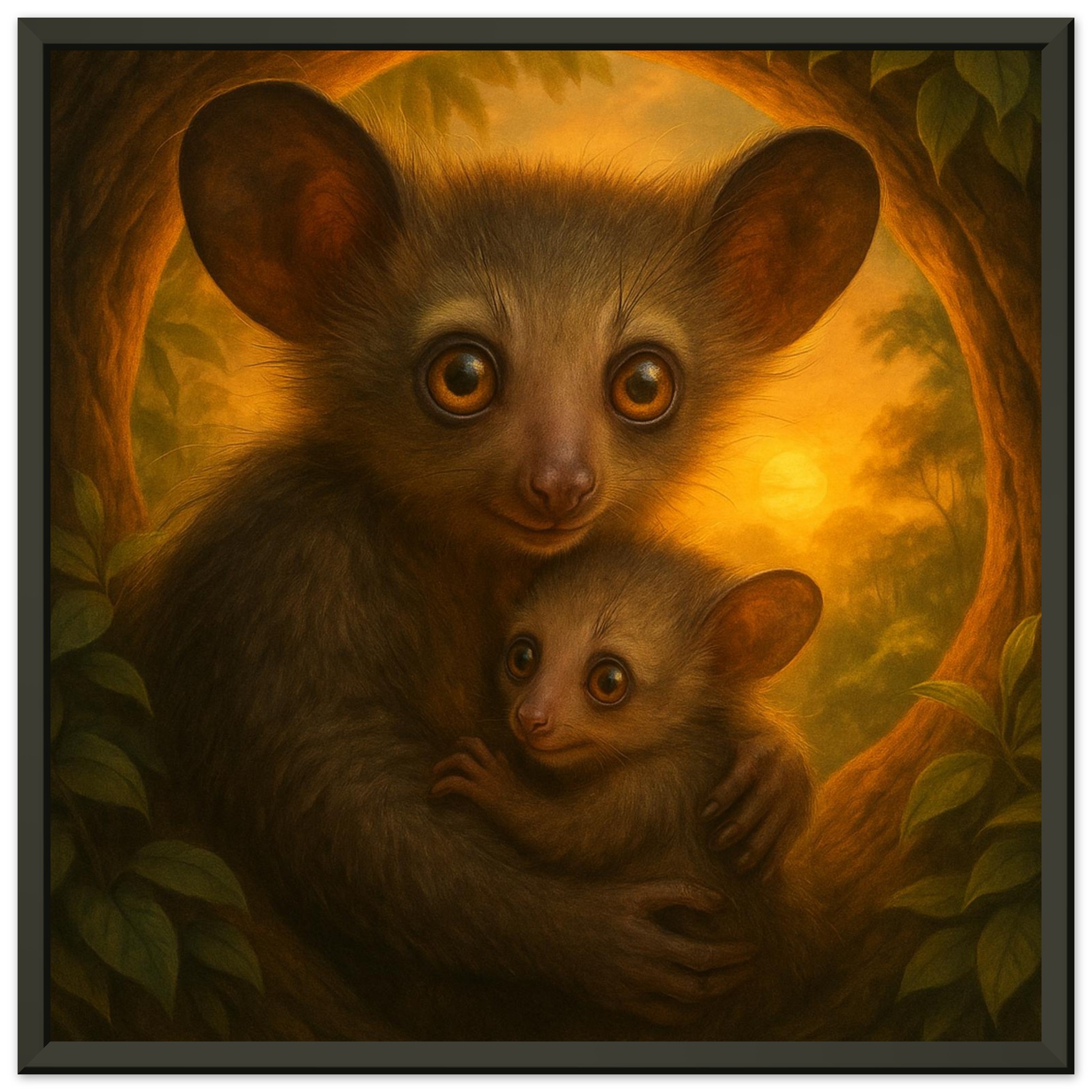 classic semi glossy paper metal framed poster aye aye mother and baby d43cf12e-59a8-4d46-a624-396bb1dc8676
