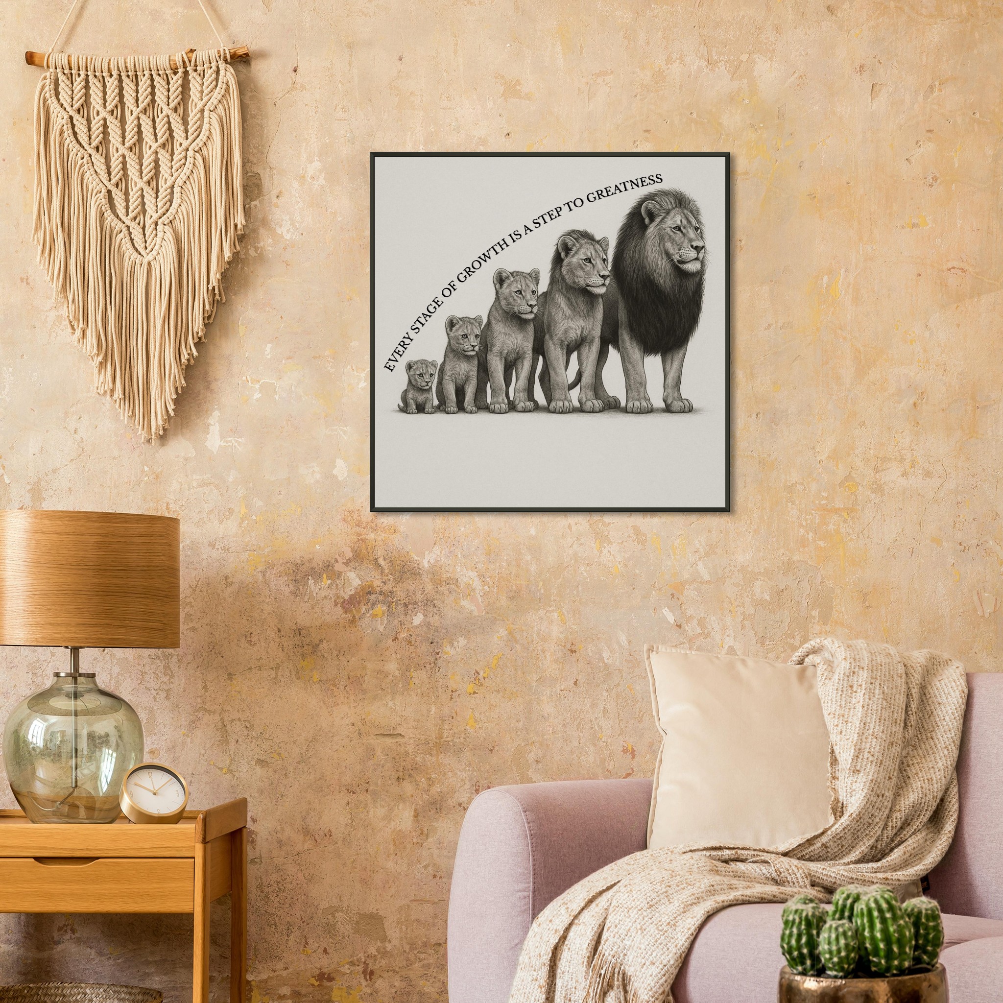 classic semi glossy paper metal framed poster lion growth d5f60096-9aa2-4b2c-a27b-13bb65602ebd