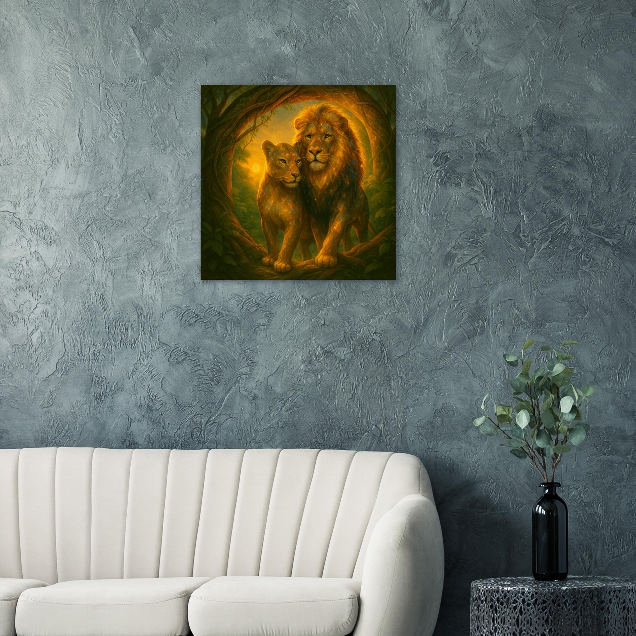 classic semi glossy paper poster, tiger pair d5f6407b-a79c-4c3a-b8fb-752346308354