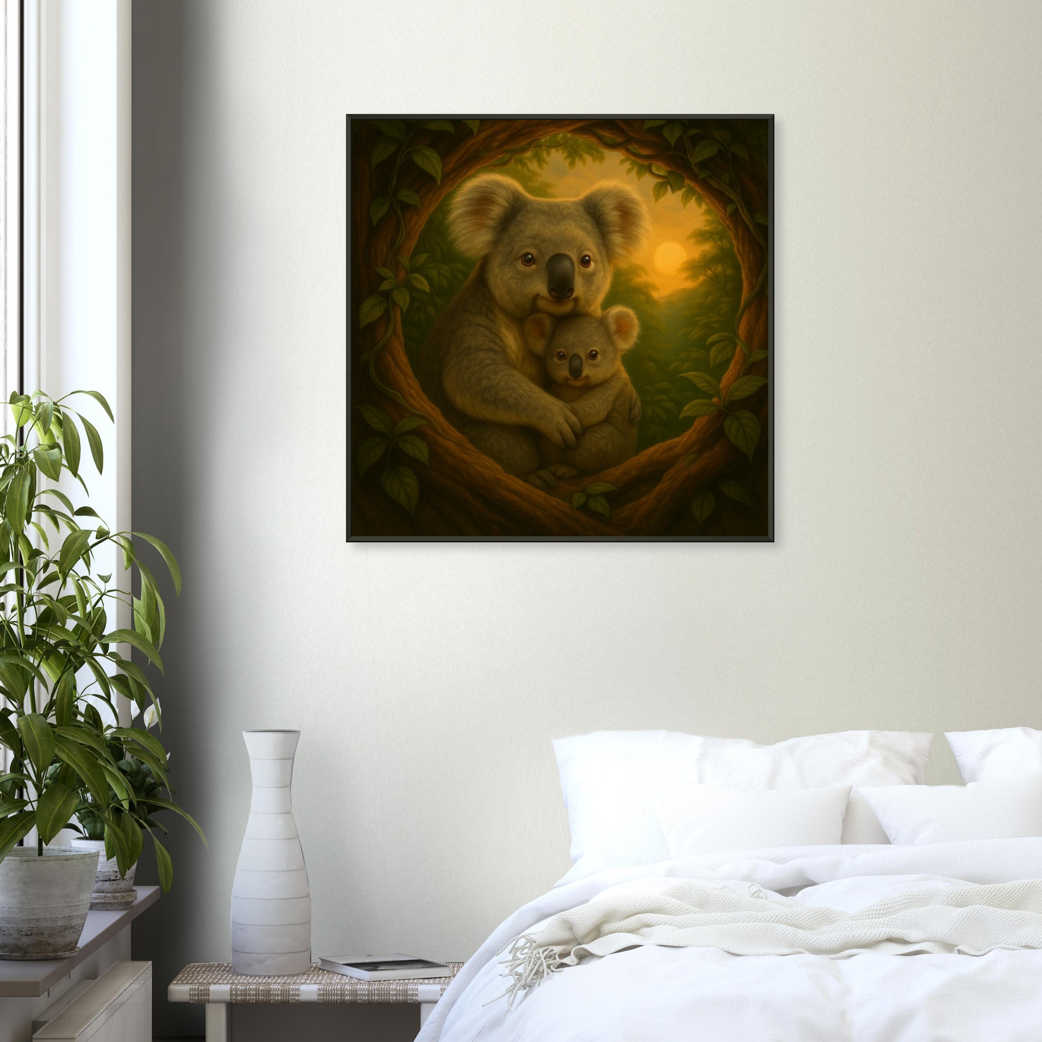 classic semi glossy paper metal framed poster koala mum and joey d6a2f470-f883-4b23-afc7-805838fb3b11
